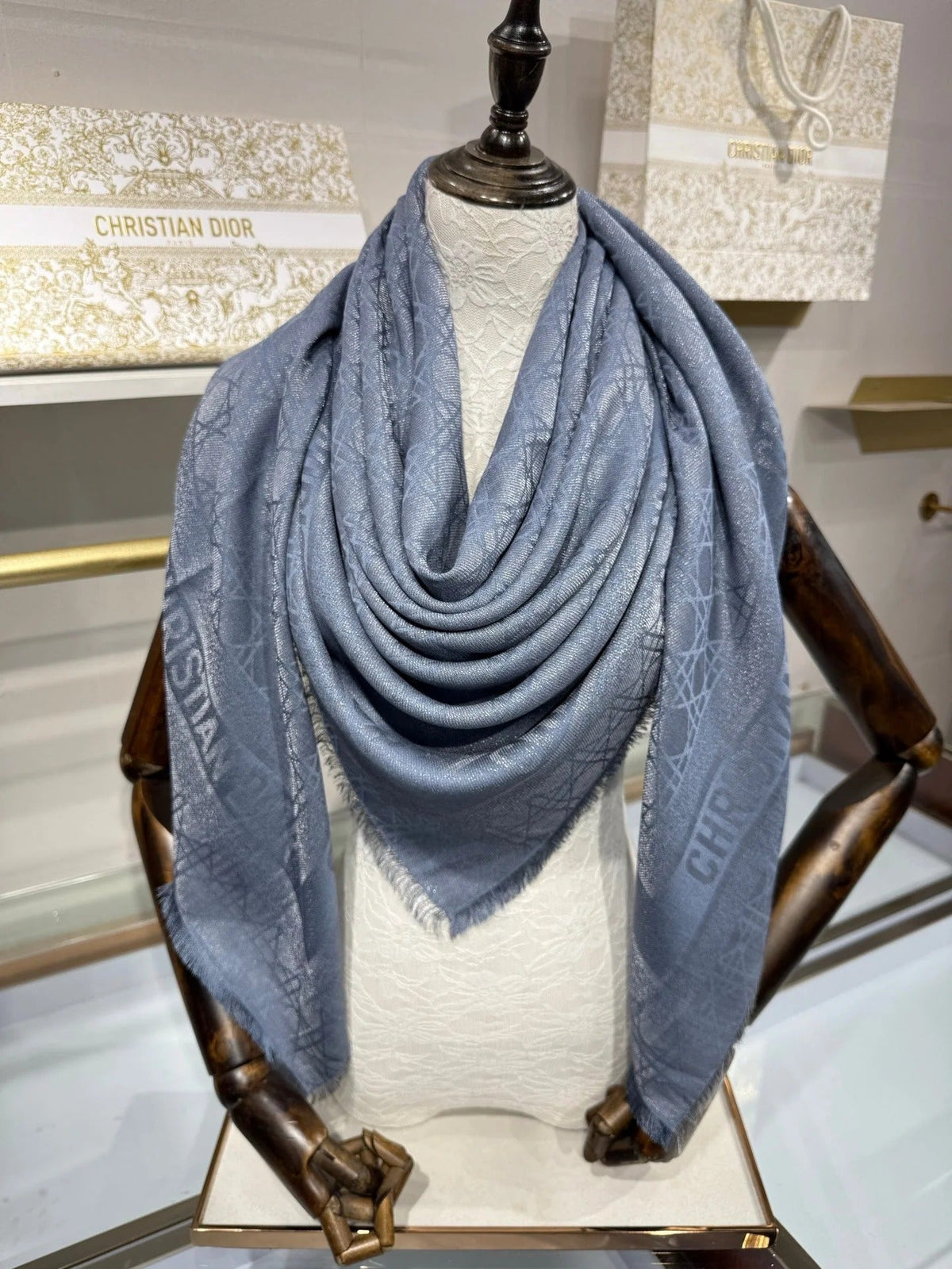 Dior 2026 Cannage Scarf 140cm Silk And Cashmere 211158