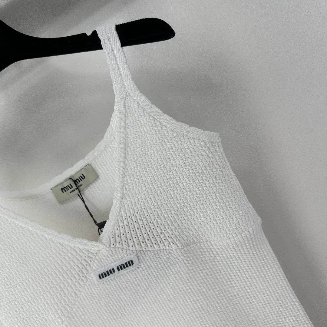 Miumiu 2026 Knit Camisole White Wool Cashmere 362402