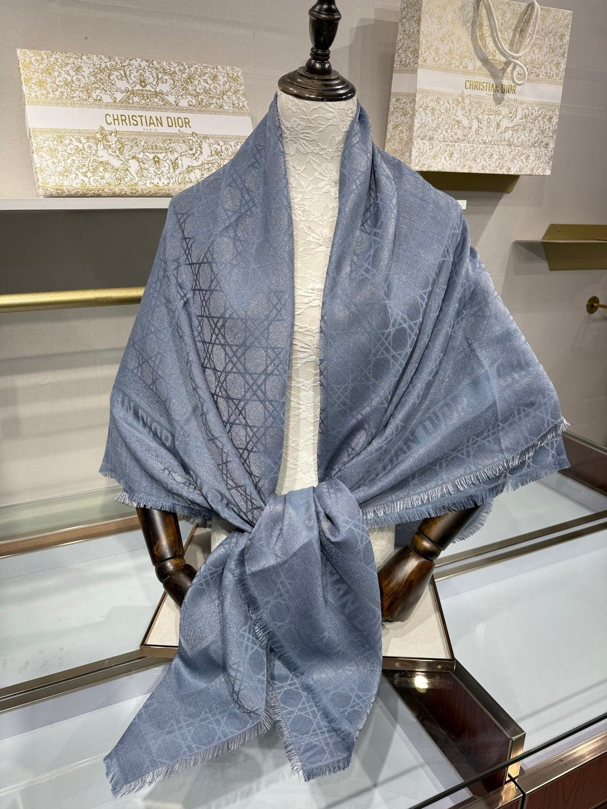 Dior 2026 Cannage Scarf 140cm Silk And Cashmere 211158