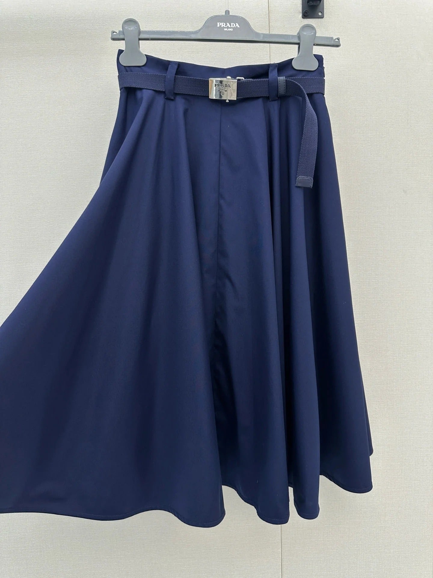 Prada 2026 Midi Skirt Navy Polyester 402787