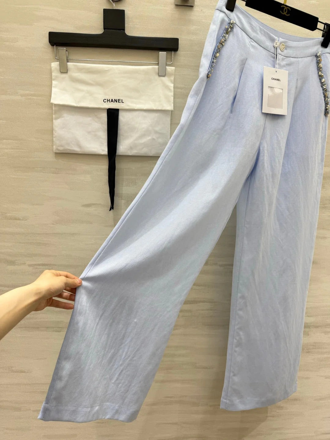 Chanel 2026 Wide-Leg Pants Cotton- Linen 398799