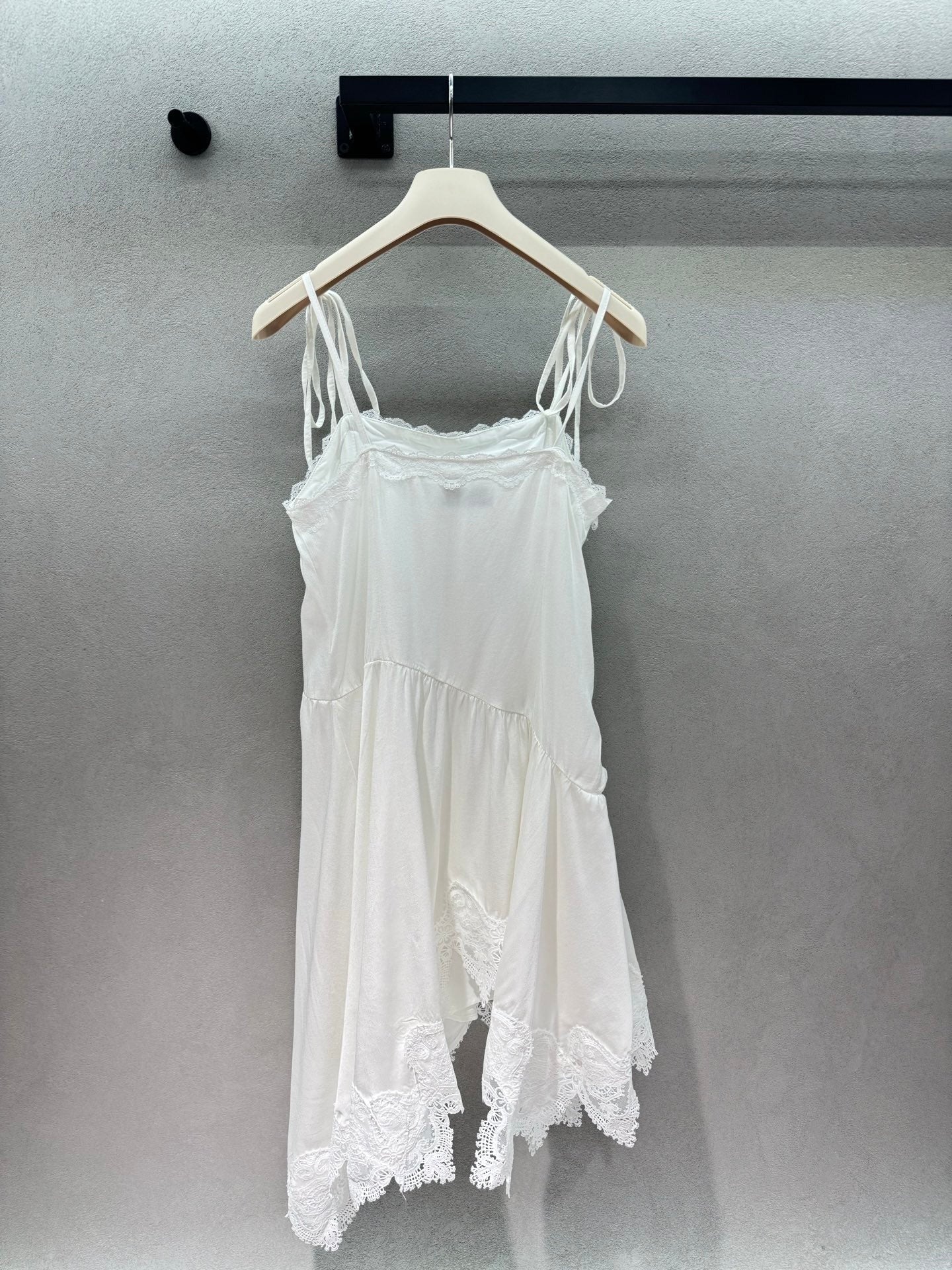Miu Miu White Lace-up Dress in Cotton 369566