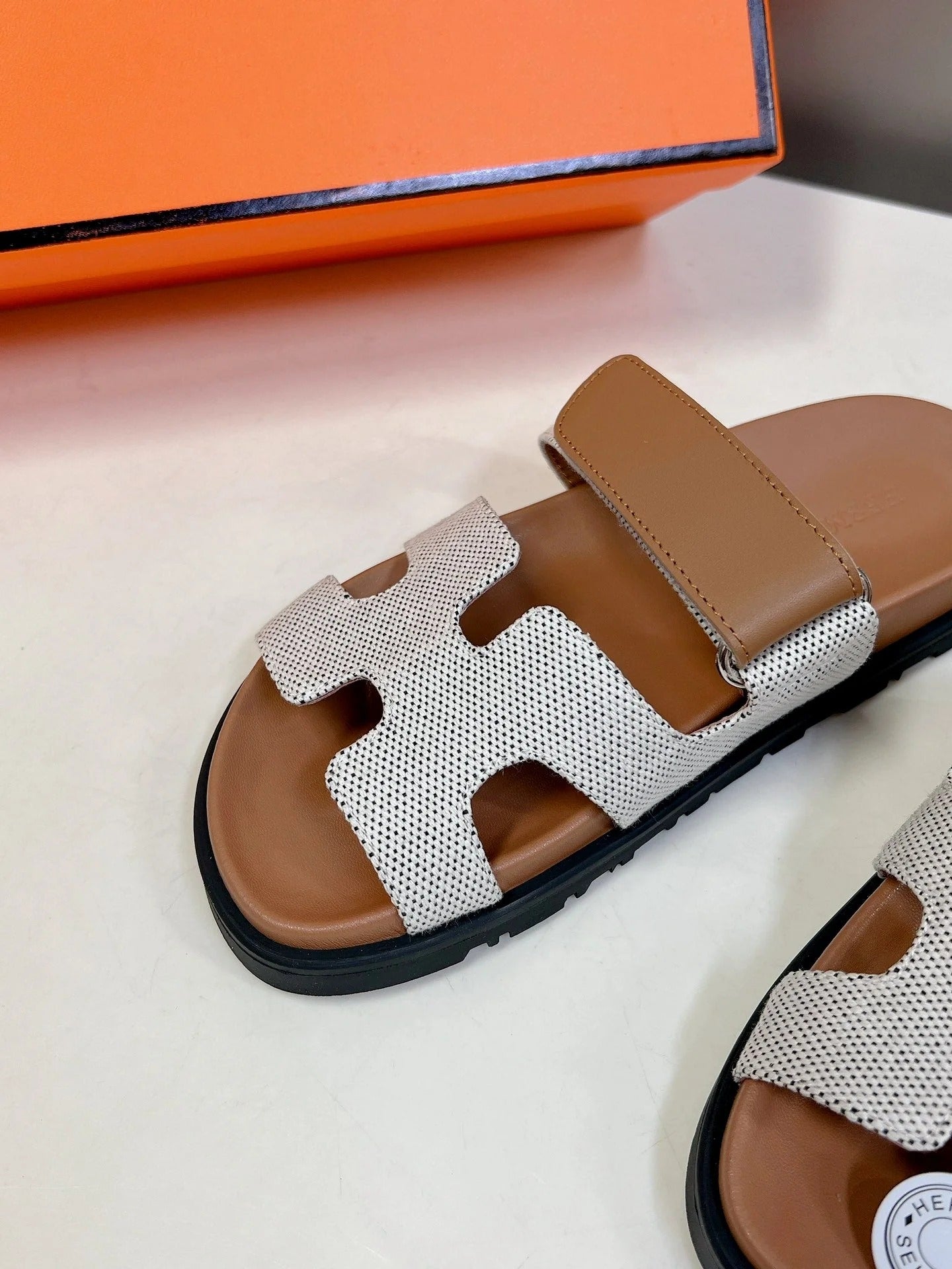 Hermes 2026 Chypre Sandal Canvas Sheepskin 777934