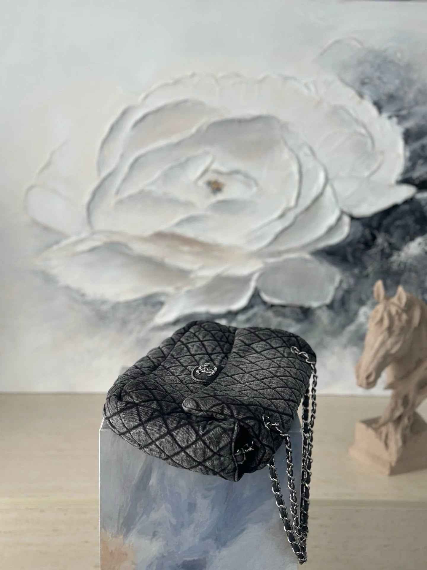 Chanel 2026 Quilted Denimpressions Flap Bag Denim Leather