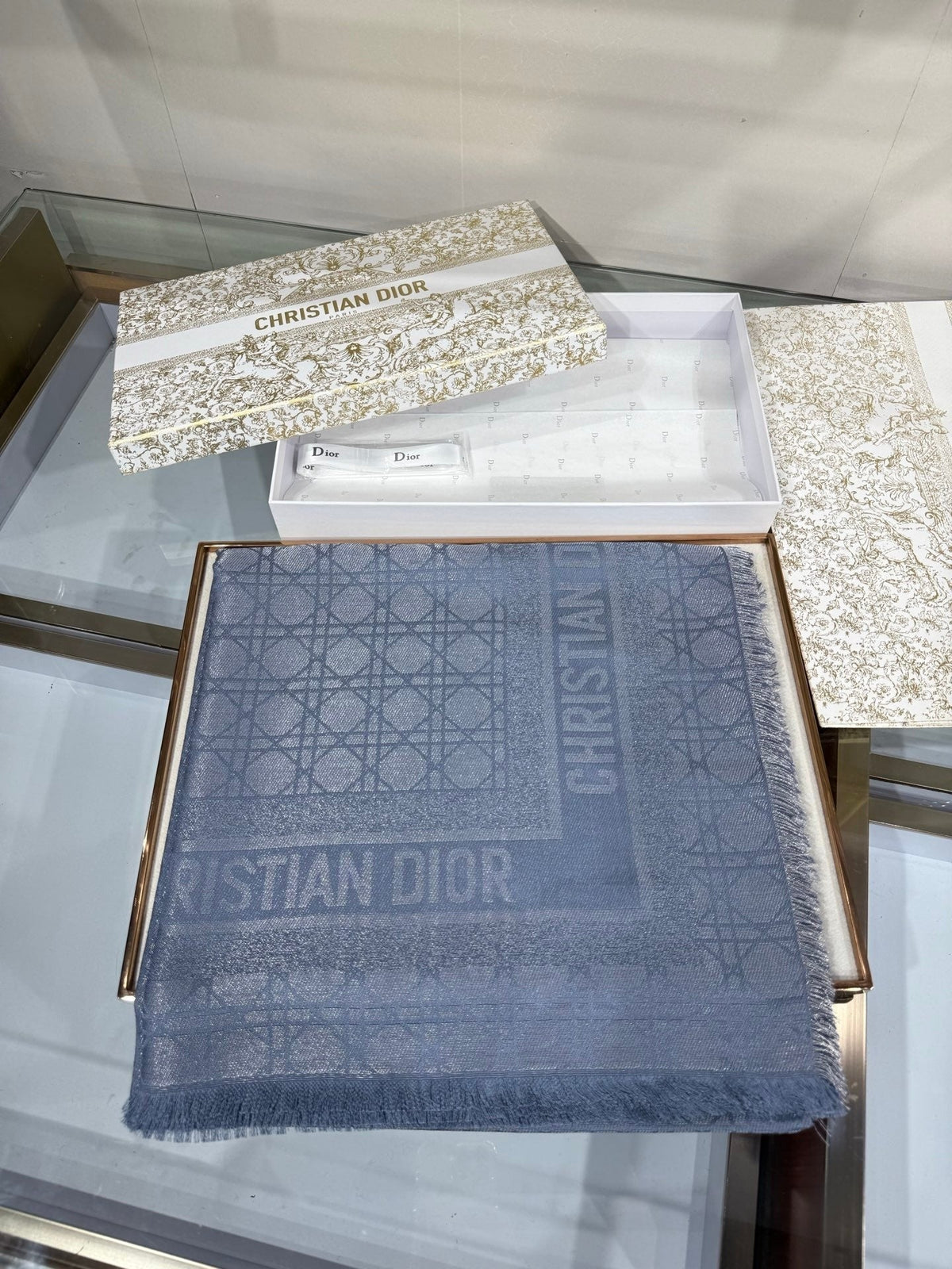 Dior 2026 Cannage Scarf 140cm Silk And Cashmere 211158