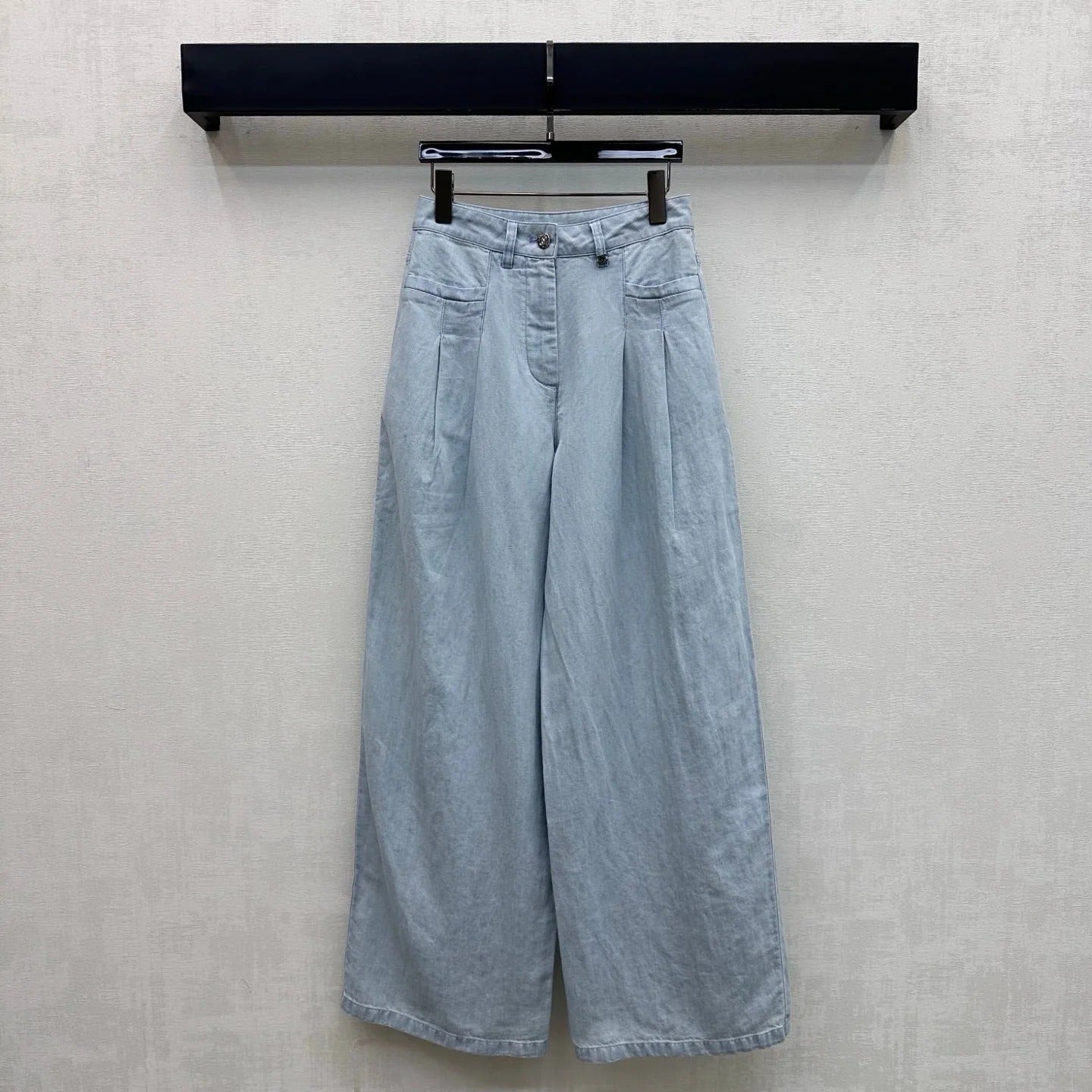 Chanel 26s Short-Sleeve Denim Shirt 1434