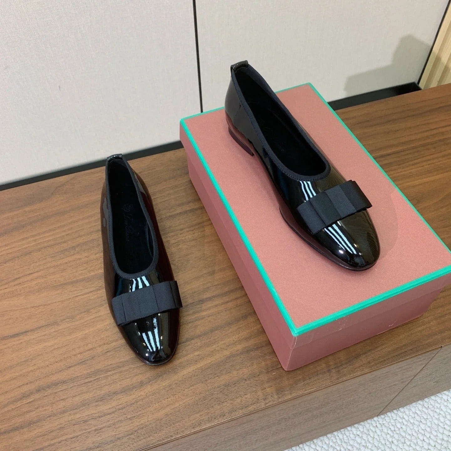 Loro Piana 2026 Bow Ballet Flat Patent Leather And Fabric 935158