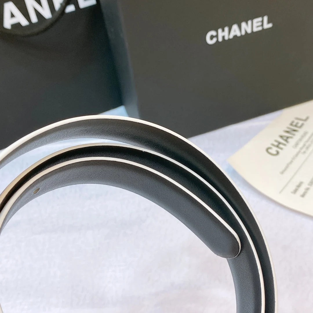 Chanel 2026 CC Rhinestone Twisted Belt 20mm Calfskin