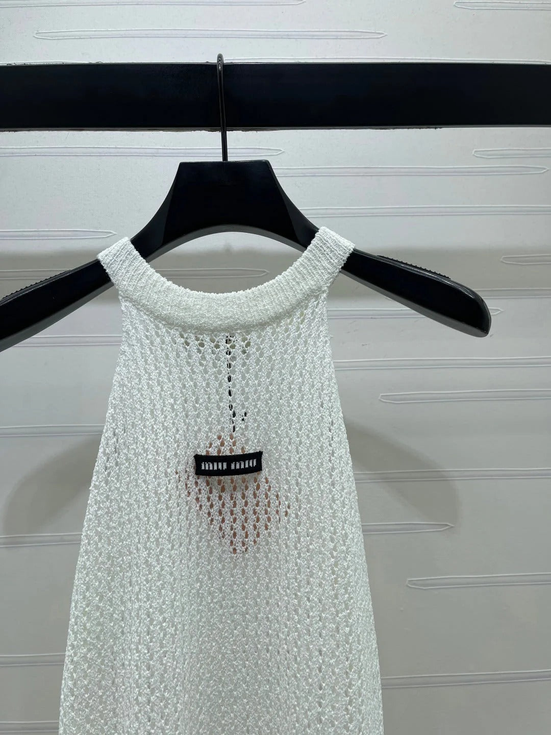 Miu Miu White Halter-neck in Polyamide 373092