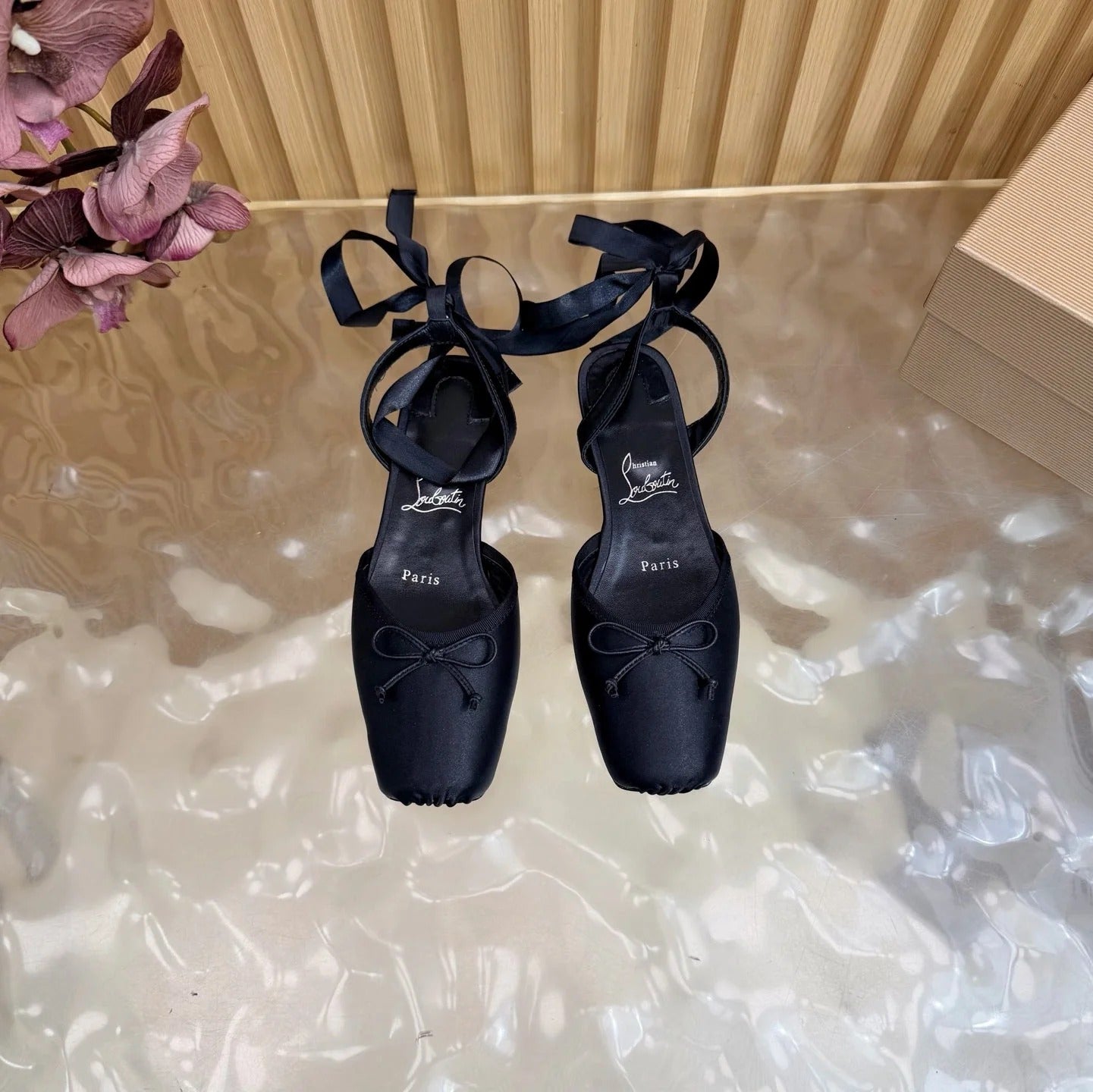 Christian Louboutin 2026 Sweetie Jane Strass Ballerina Flat Silk Leather 853090