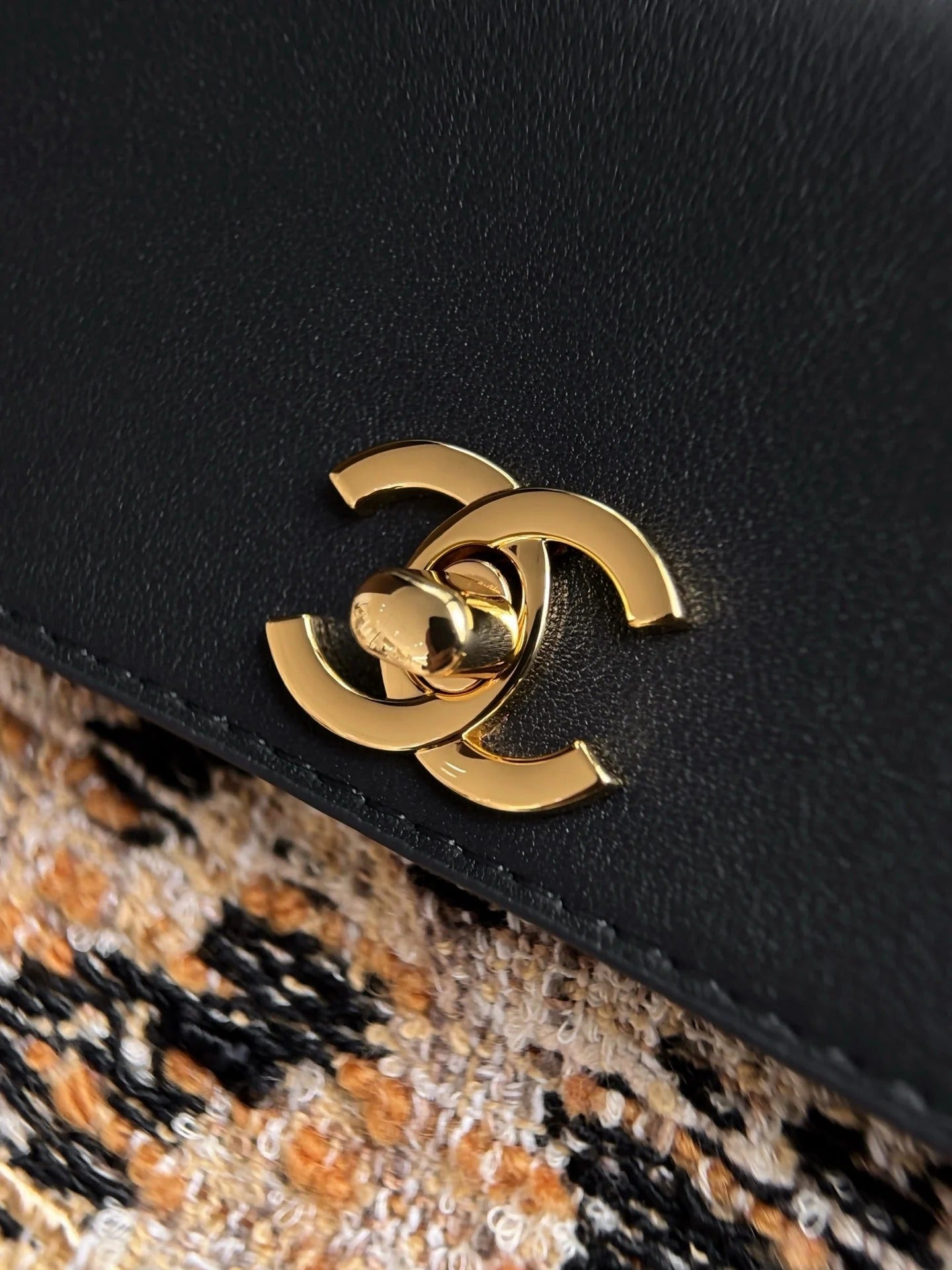 Chanel 2026 Leopard Print Baguette Bag Tweed Leather