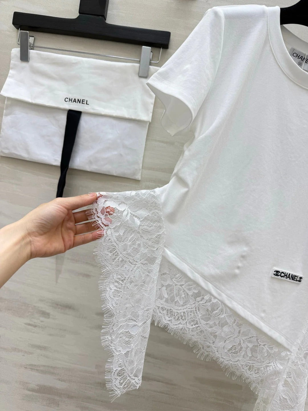 Chanel 2026 Lace Trim Shirt Cotton 398780