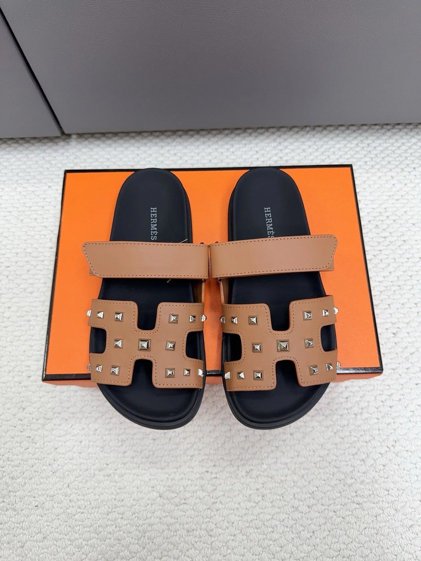 Hermes 2026 Chypre Sandal With Studs Cowhide 779049