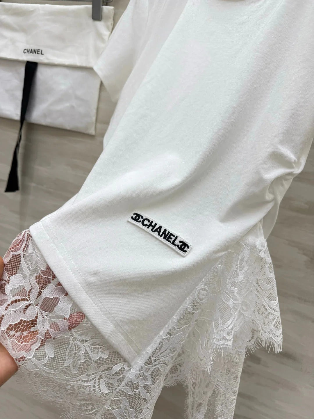 Chanel 2026 Lace Trim Shirt Cotton 398780