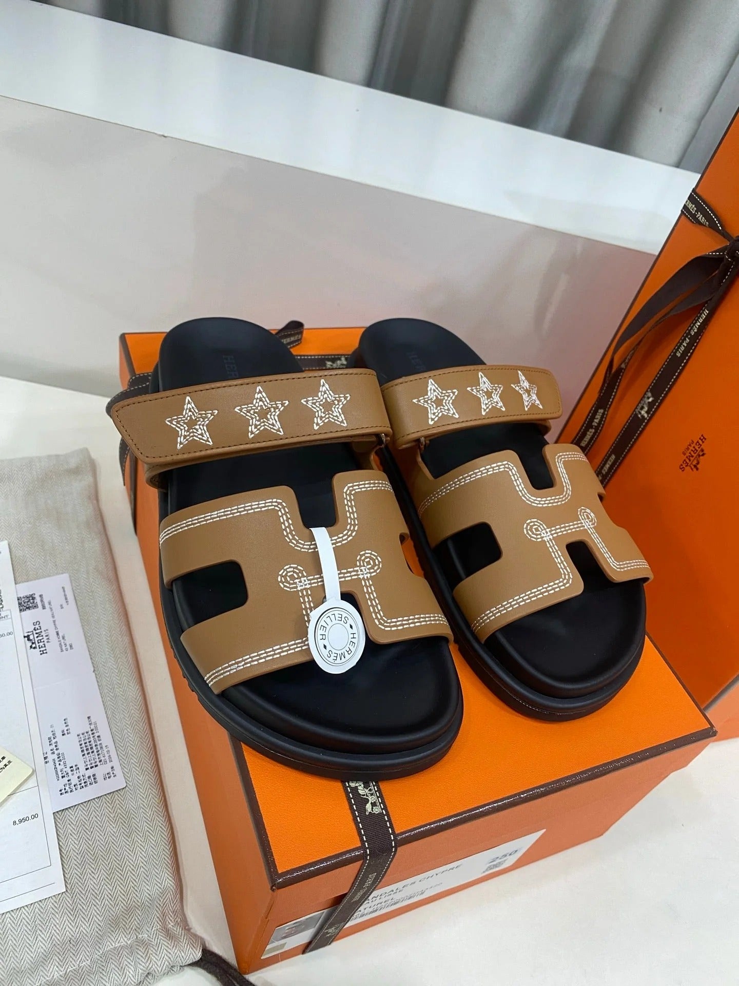 Hermes 2026 Chypre Sandal With Star Embroidery Calfskin 957512