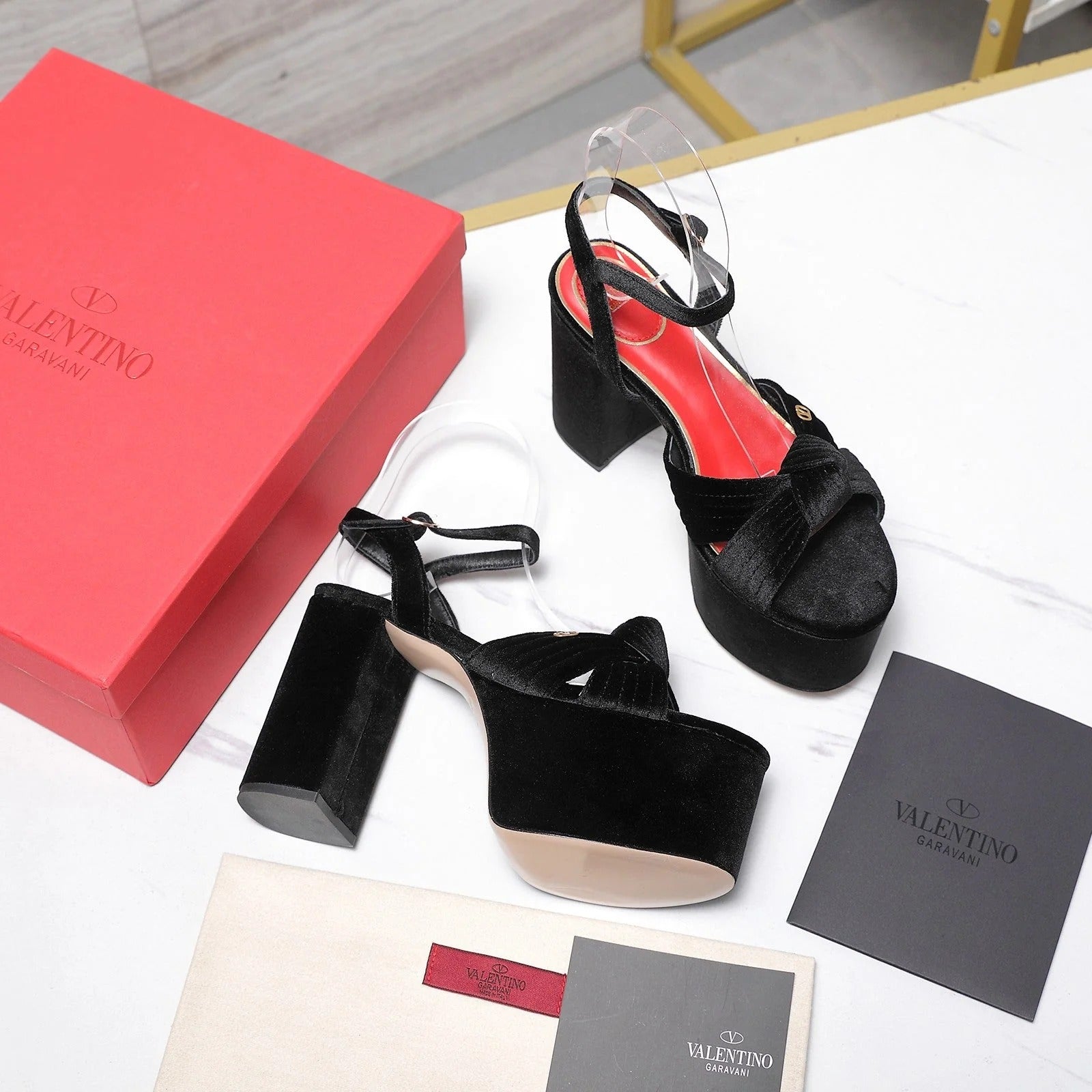 Valentino 2026 Garavani Crasher 110mm Velvet Platform Sandal Velvet 864497