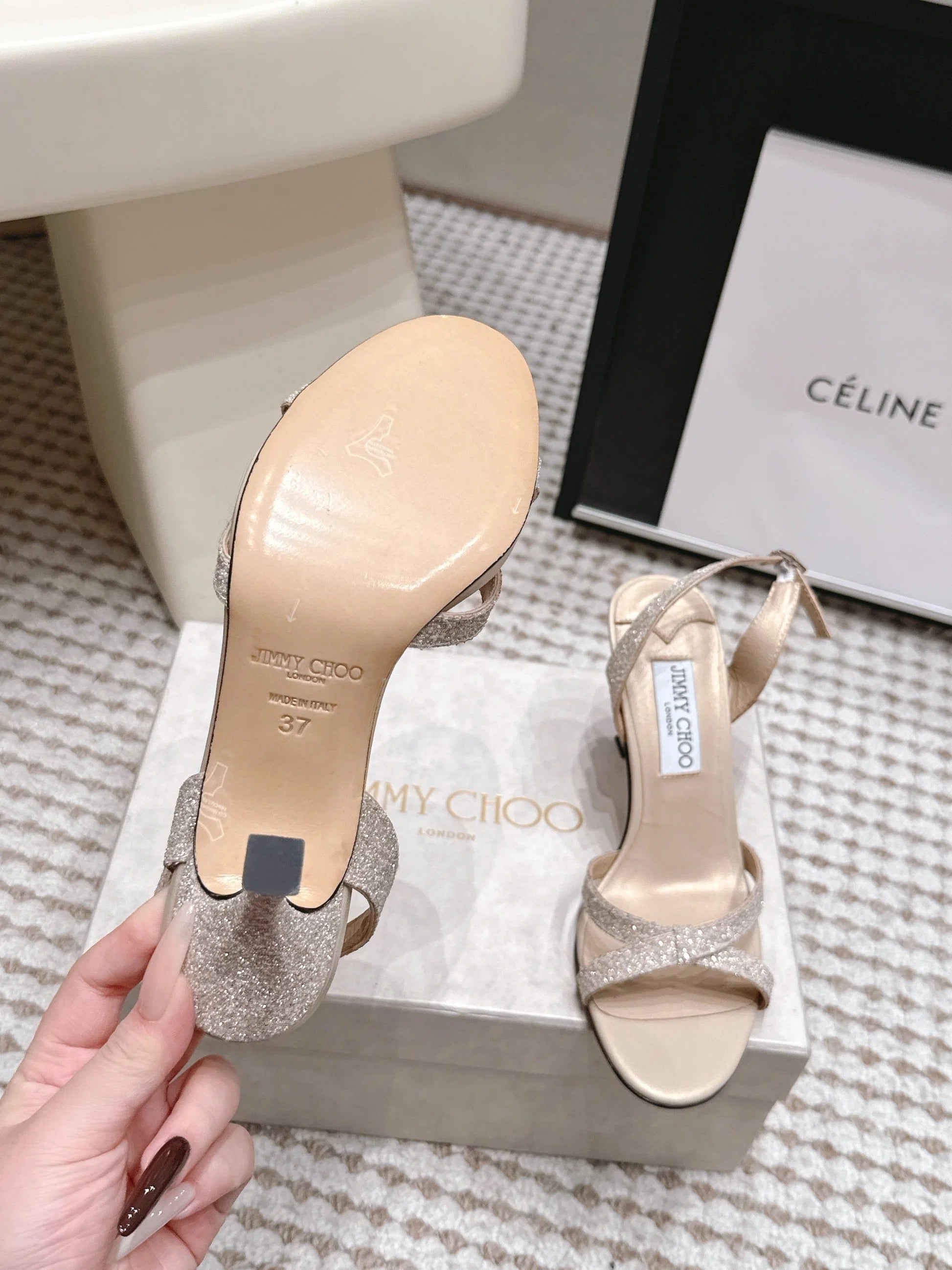 Jimmy Choo 2026 Elsy Sandals 8.5cm Suede Leather 930980