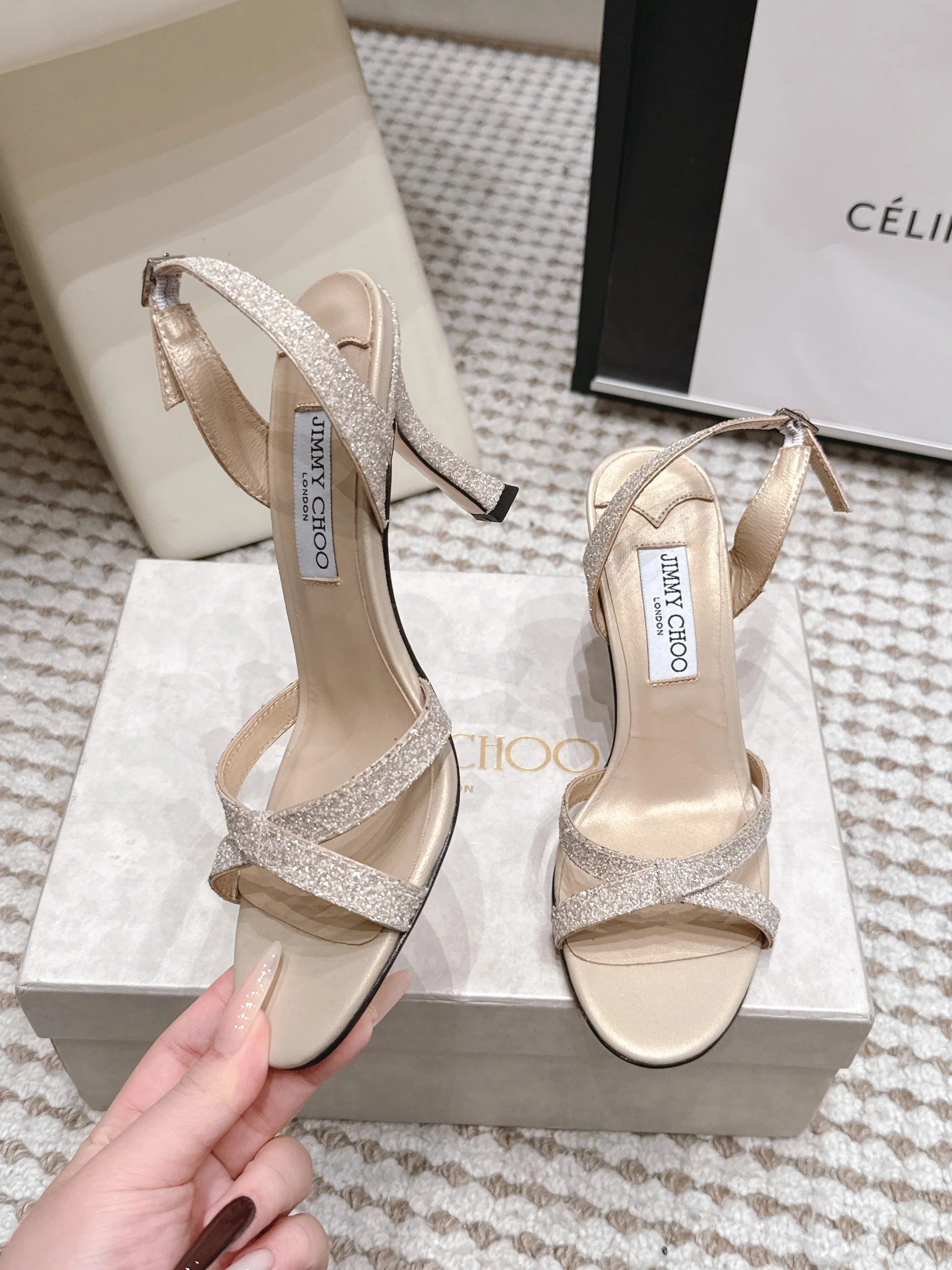 Jimmy Choo 2026 Elsy Sandals 10.5cm Suede Leather 930980