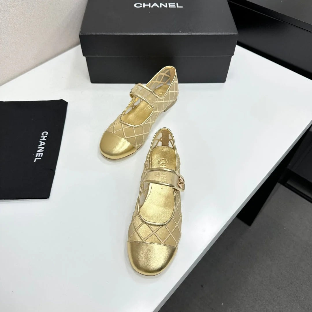 Chanel 2026 Mary Jane Ballet Flat Mesh Sheepskin 925879