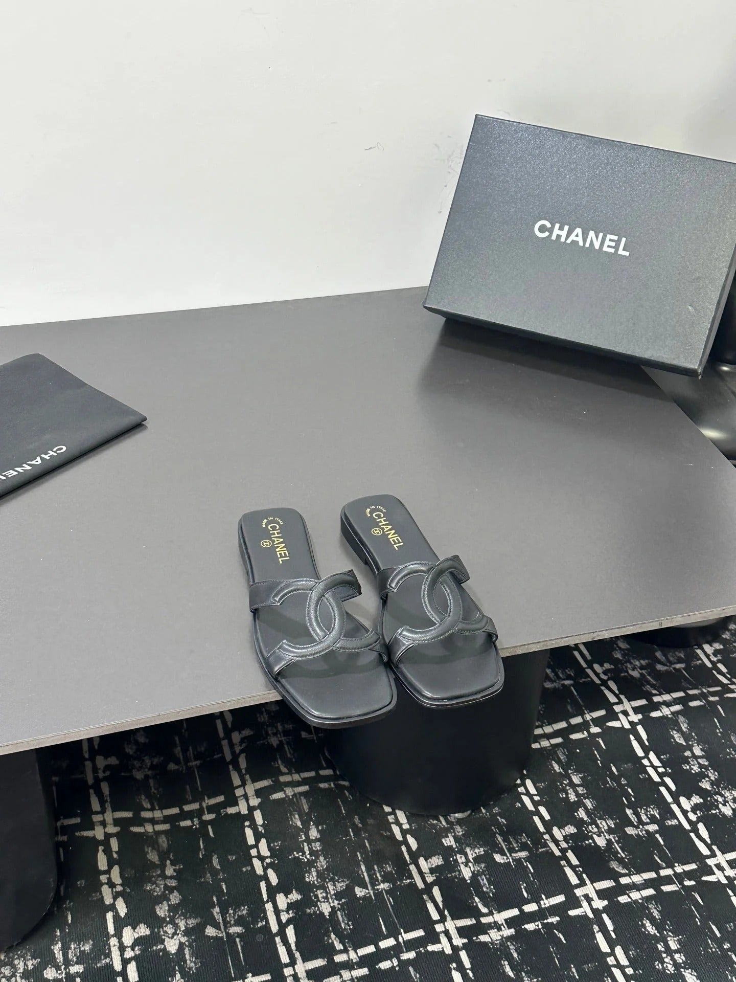 Chanel 2026 Double C Slipper Suede Lambskin 666875