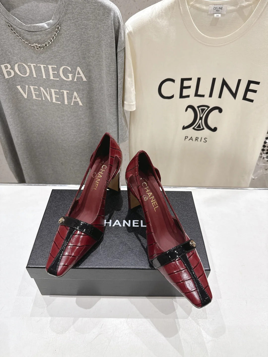 Channel 2026 Embossed Patent Calfskin 85mm Pumps 896437