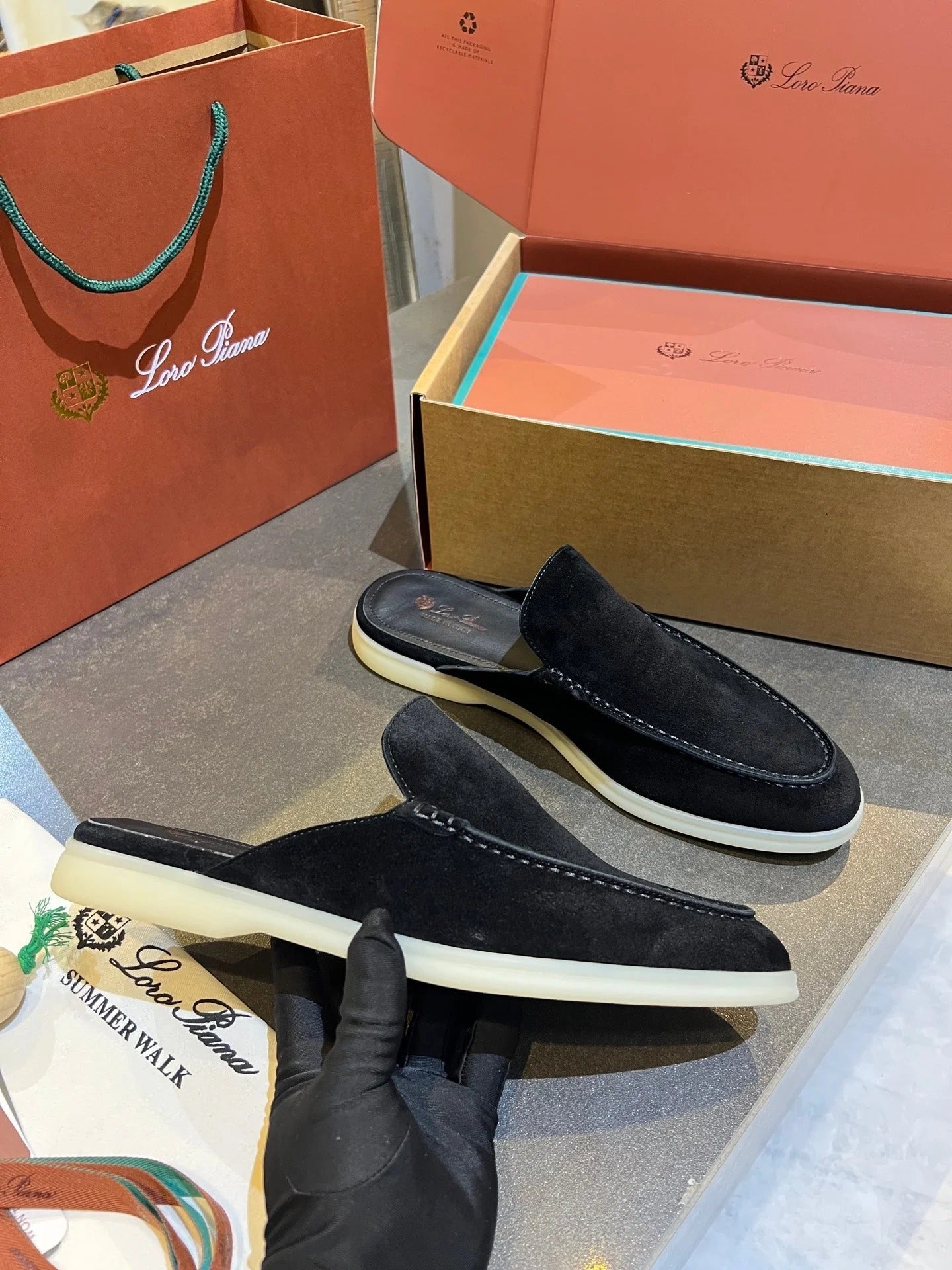 Loro Piana 2026 Summer Walk Mule Suede 921954
