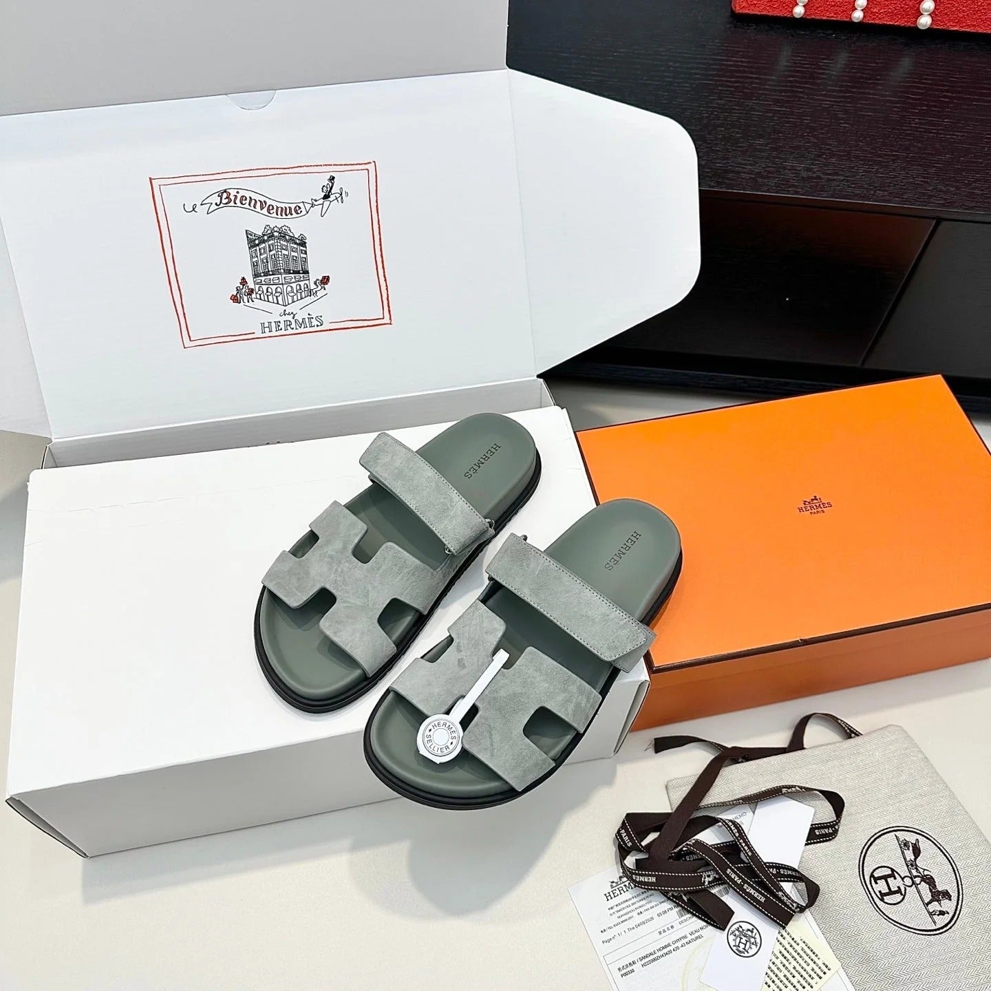 Hermes 2026 Chypre Sandal Suede Leather 992529