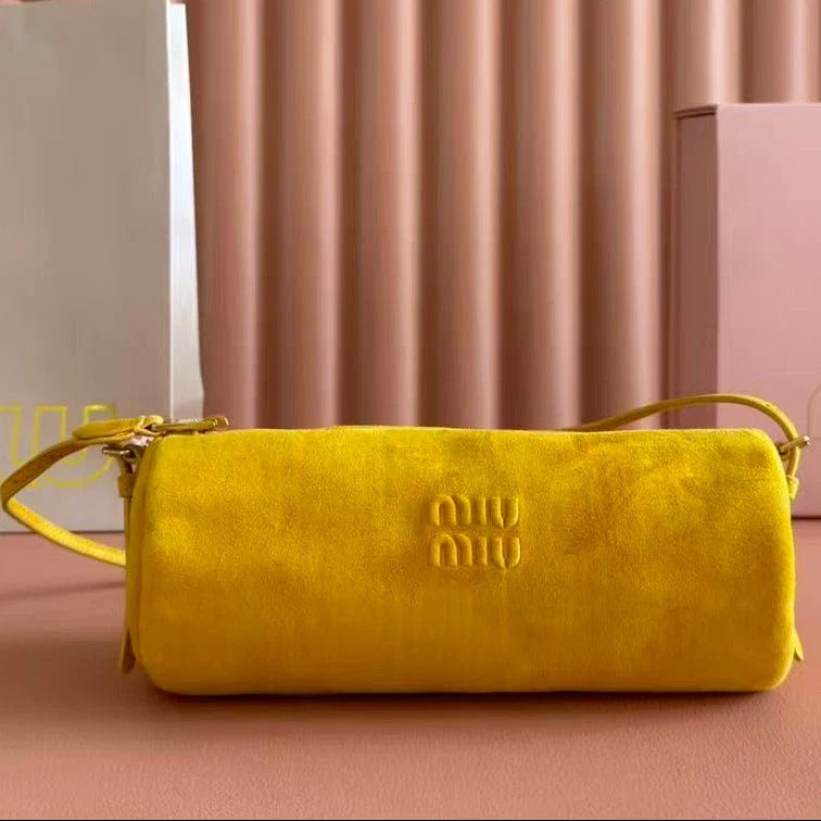 Miumiu 2026 Bag 22cm Suede Canvas Leather