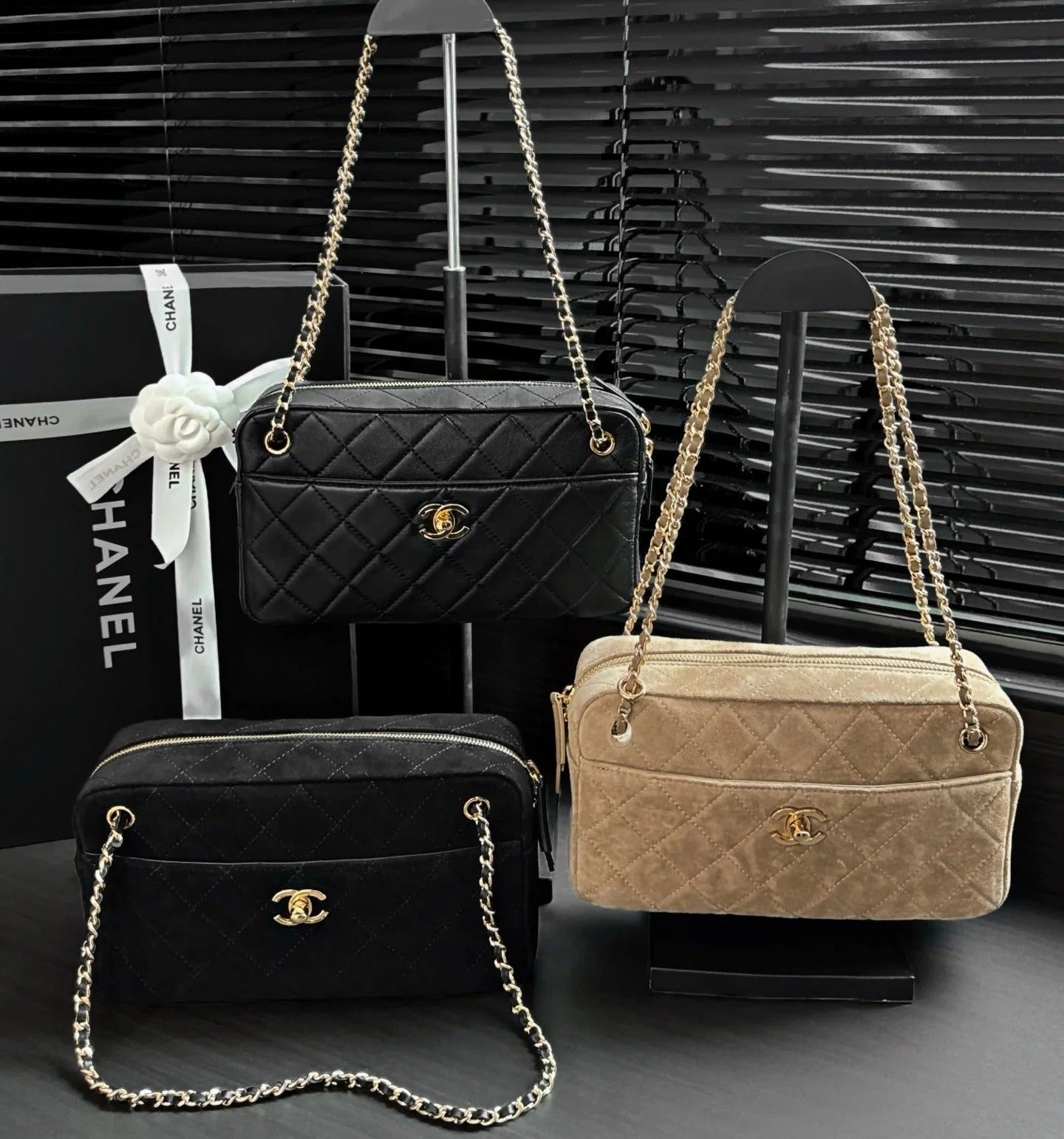 Chanel 2026 Camera Bag 24.5cm Suede Lambskin