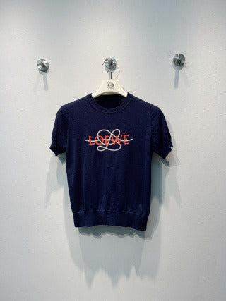 Loewe 26s Short-Sleeve T-Shirt Navy Blue Knit 406246