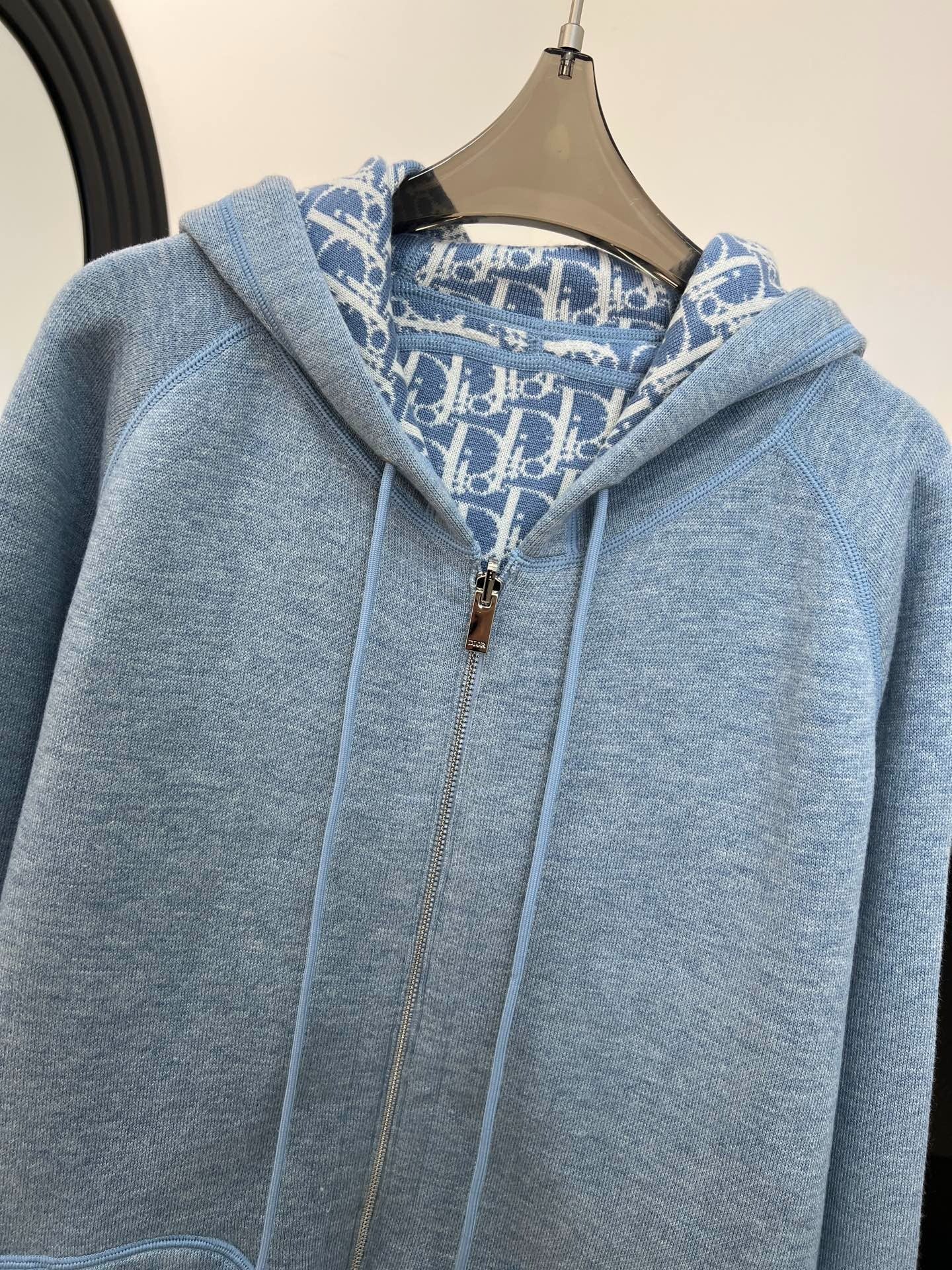 DIOR 25S HOODED ZIP-UP CARDIGAN 684