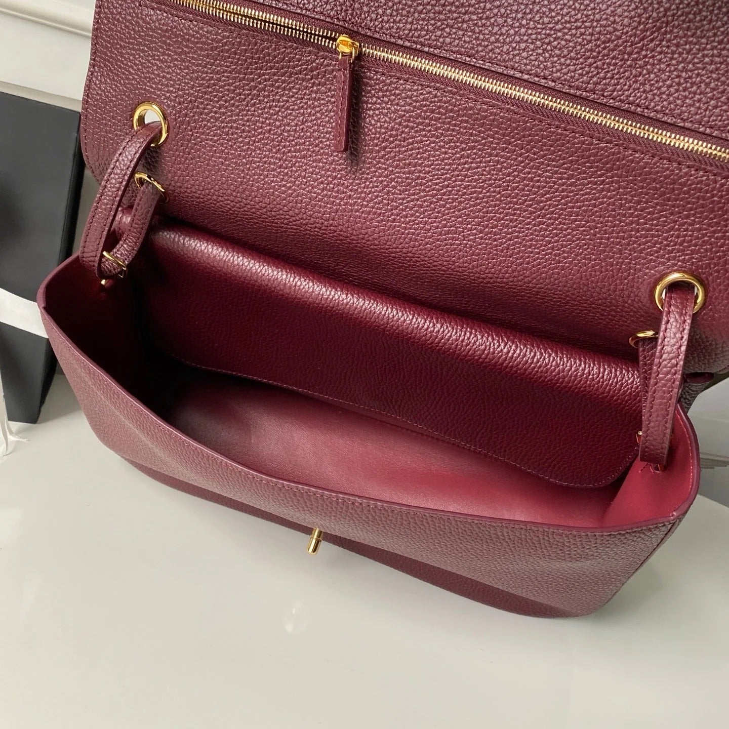Chanel 2026 Maxi Bag 32cm Burgundy Calfskin Gold Hardware