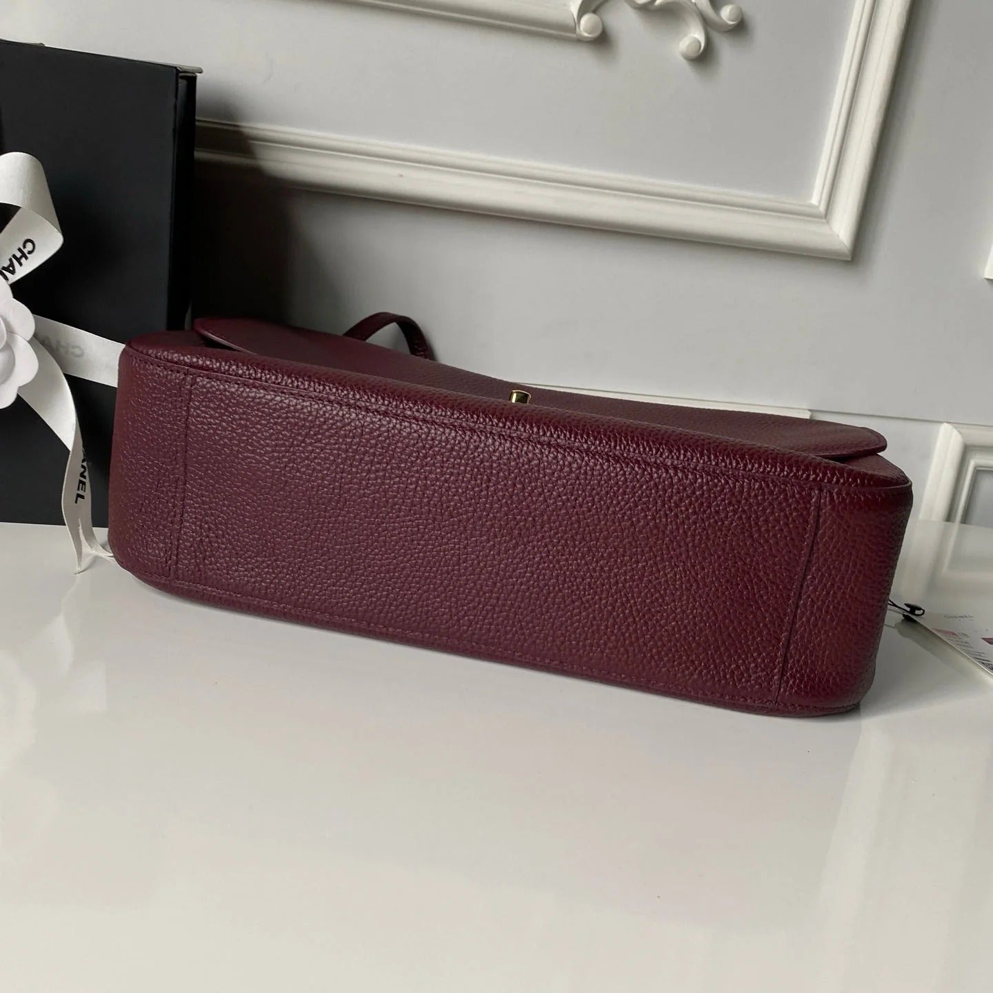 Chanel 2026 Maxi Bag 32cm Burgundy Calfskin Gold Hardware