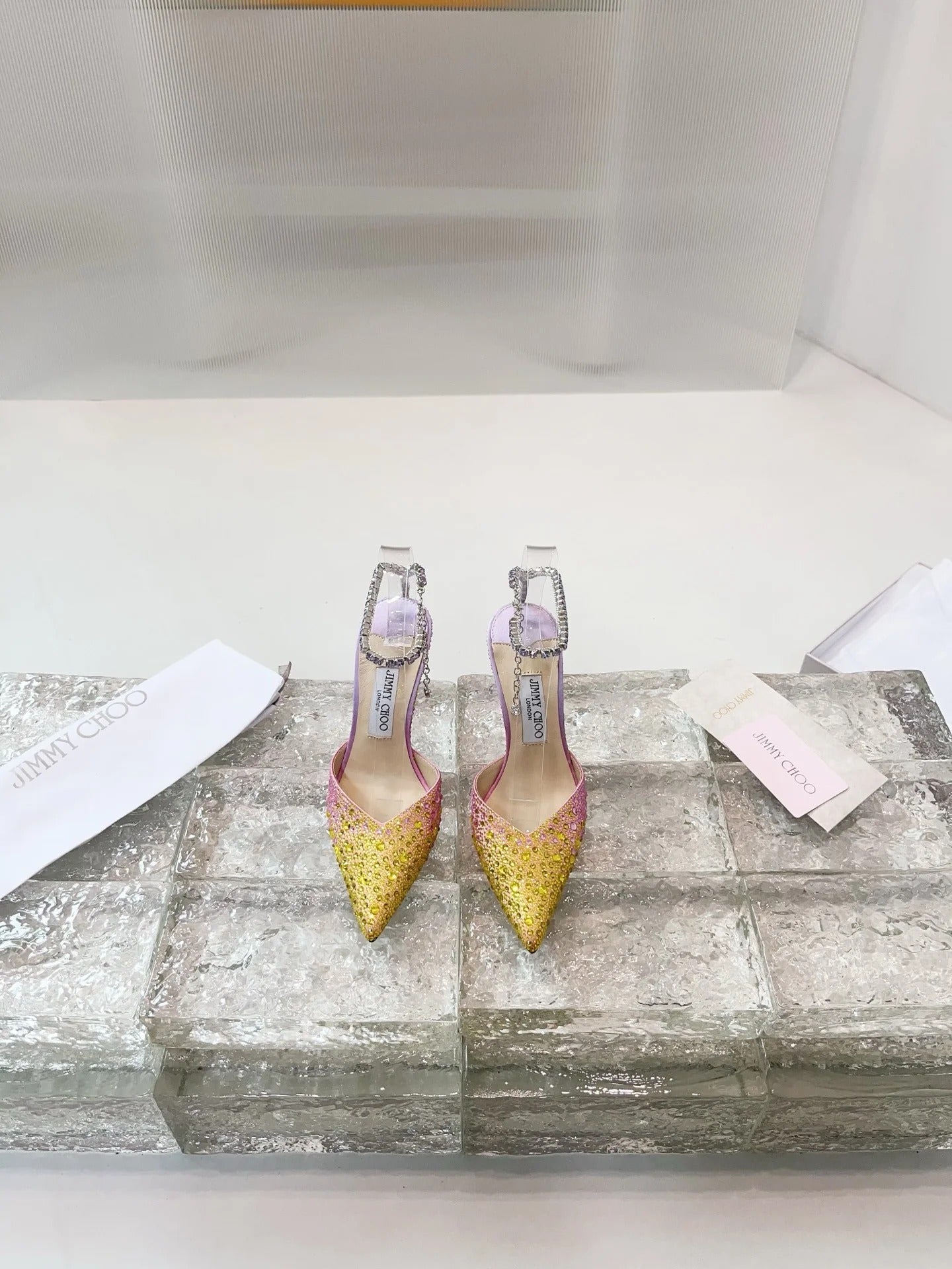 Jimmy Choo 2026 Saeda 100 Embellished Pump Yellow Purple Pink Leather
