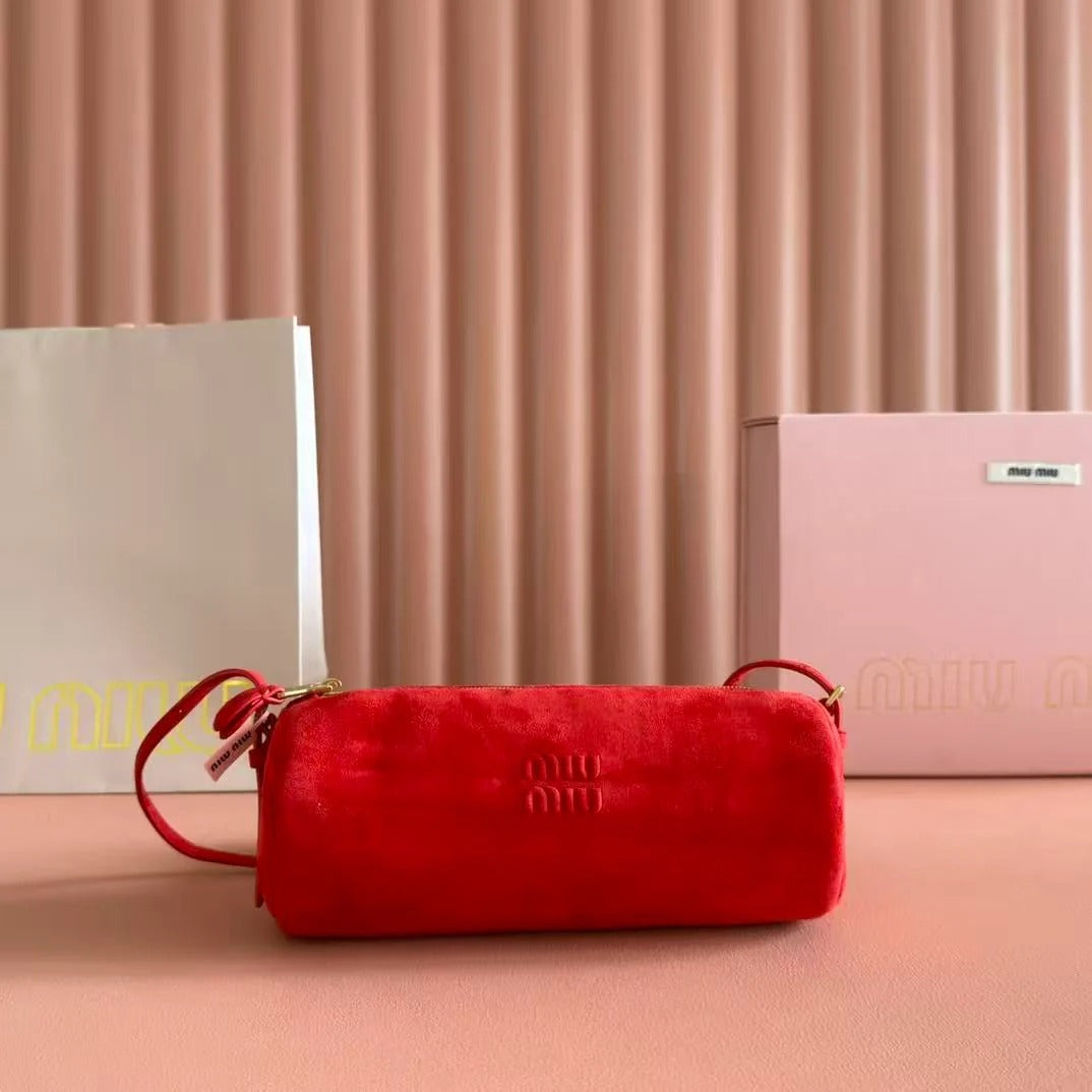 Miumiu 2026 Bag 22cm Suede Canvas Leather