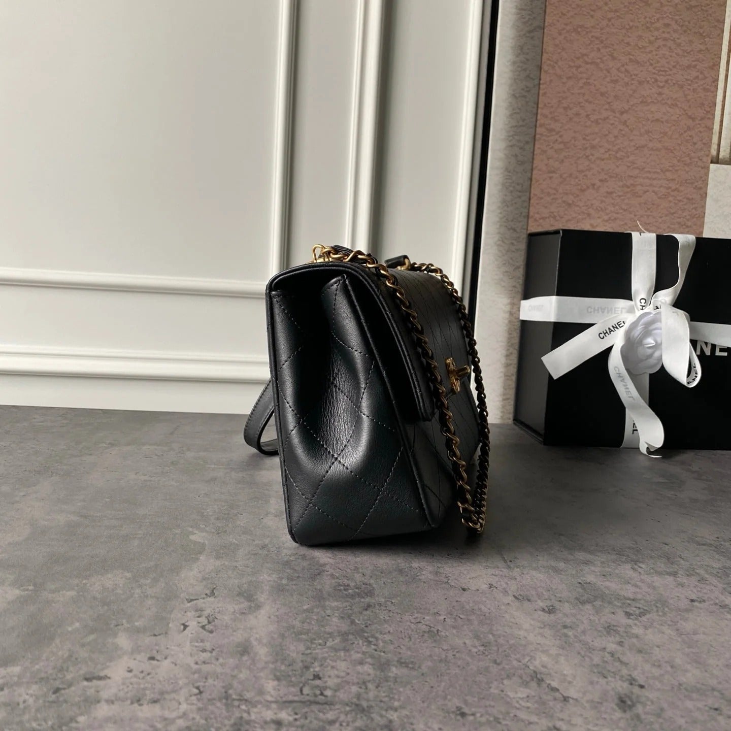 Chanel 2026 Flap Bag 29cm Black Calfskin with Gold Hardware