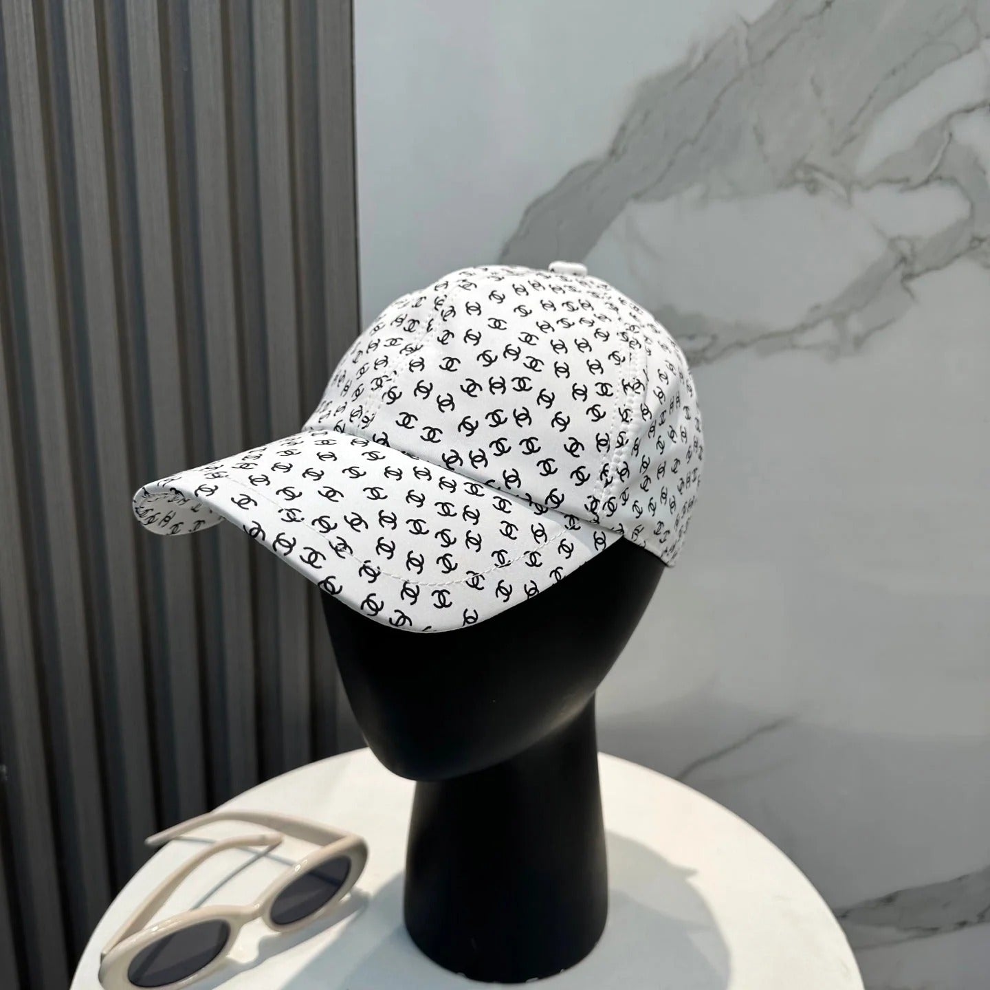 Chanel Baseball Cap With CC Logo Pattern Cotton 237376