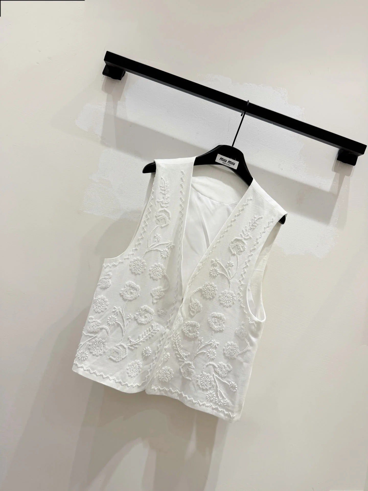 Miumiu 2026 Vest With Double-sided Floral Pattern White Cotton