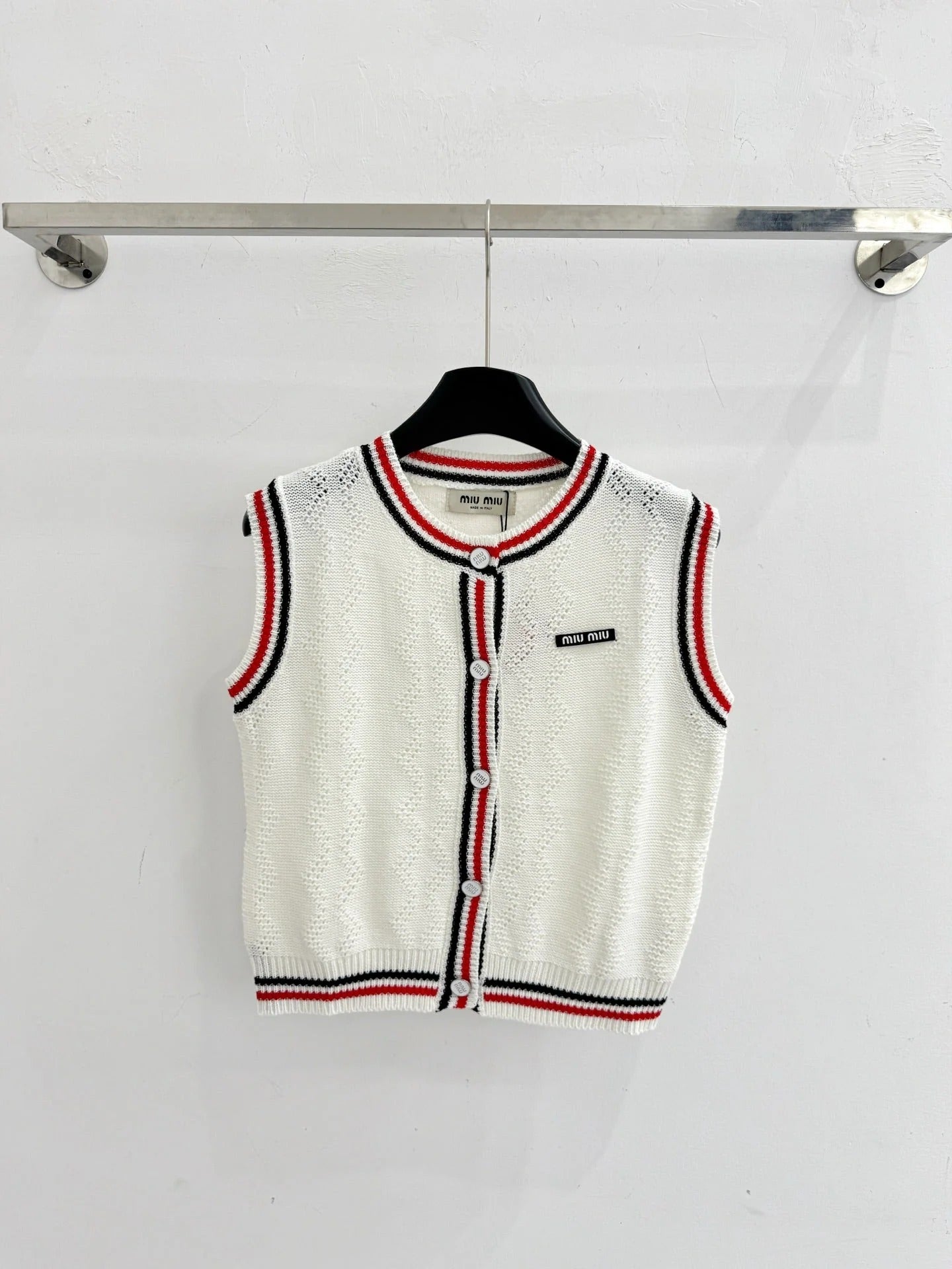Miumiu 2026 Color-blocked Striped Knit Vest Wool Cashmere 179476