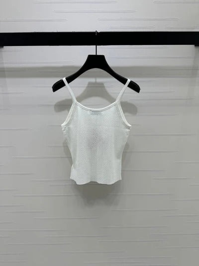 Miumiu 2026 Hollow Out Strappy Knitted Vest Wool Polester 375096