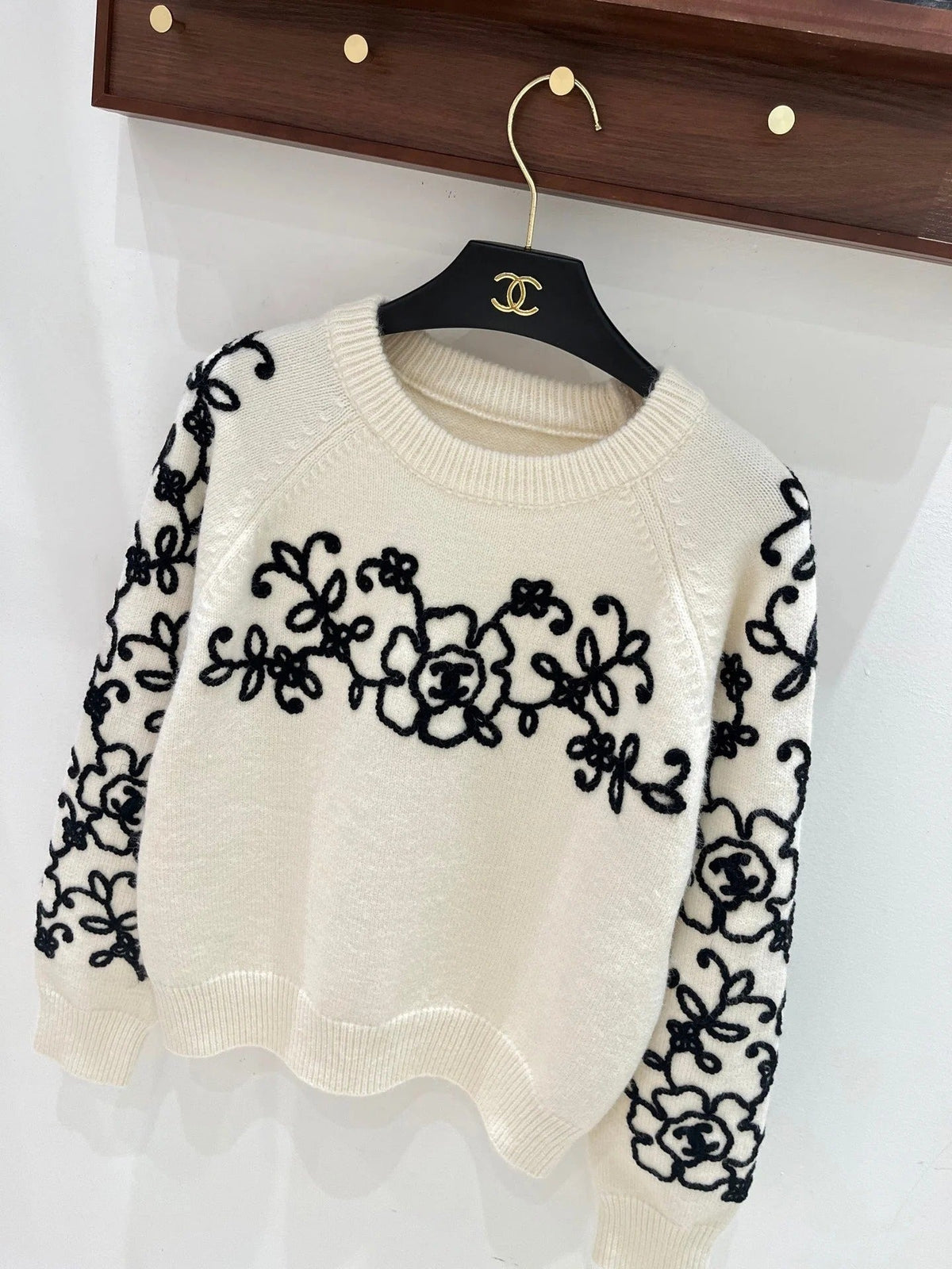 Chanel 2026 Floral Embroidery Sweater Wool 244912