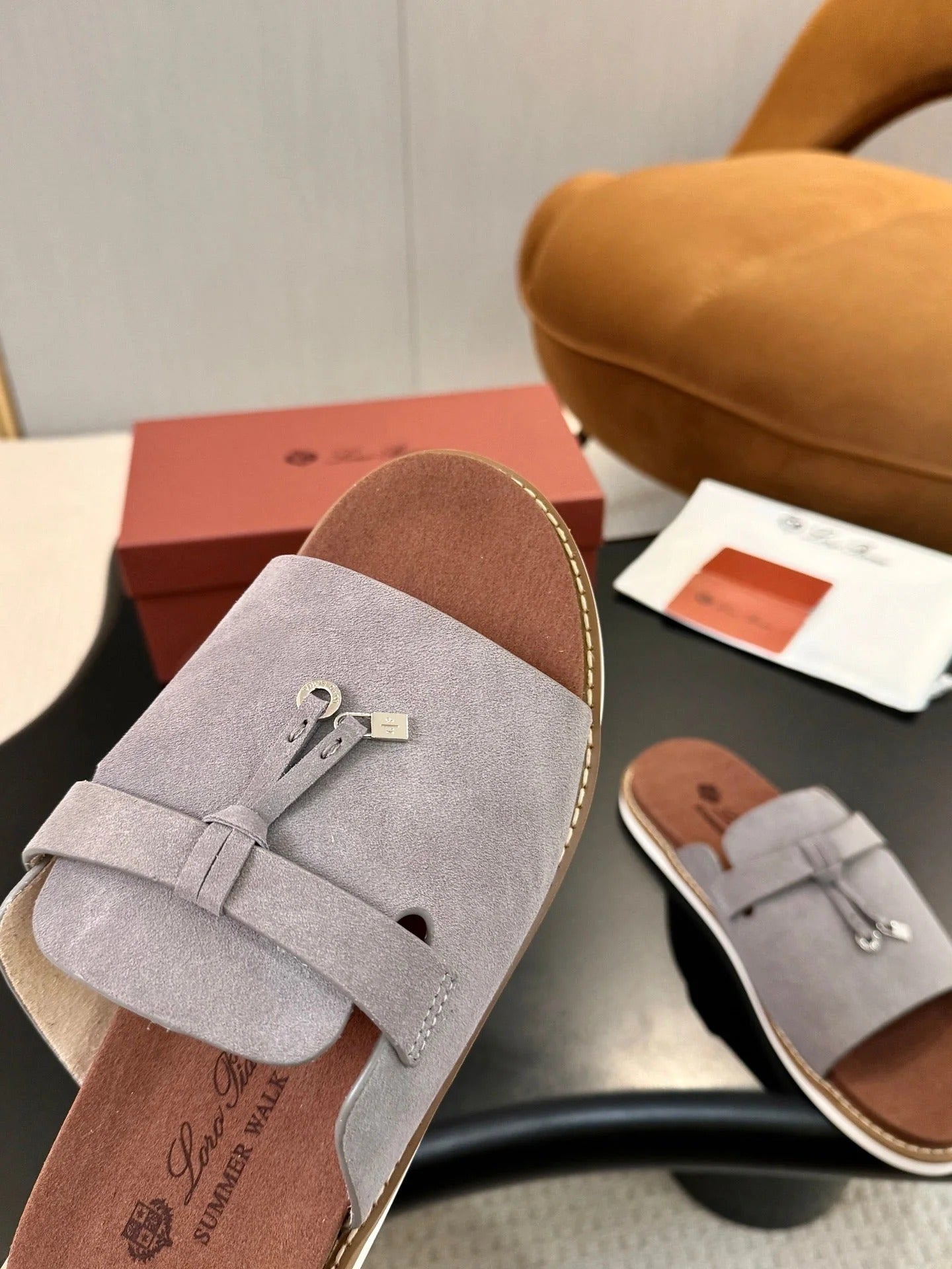 Loro Piana 2026 Summer Walk Slide Sandal Suede Cowhide 903949