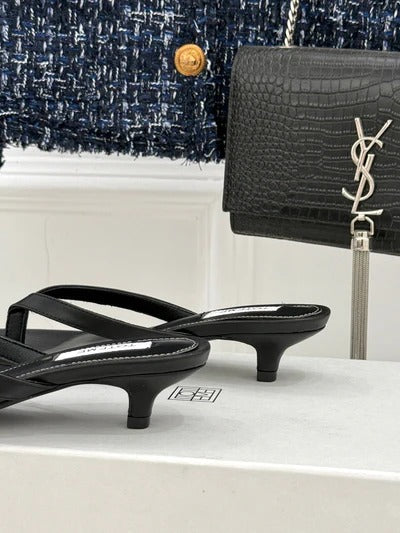 Toteme Thong Sandal Black Leather