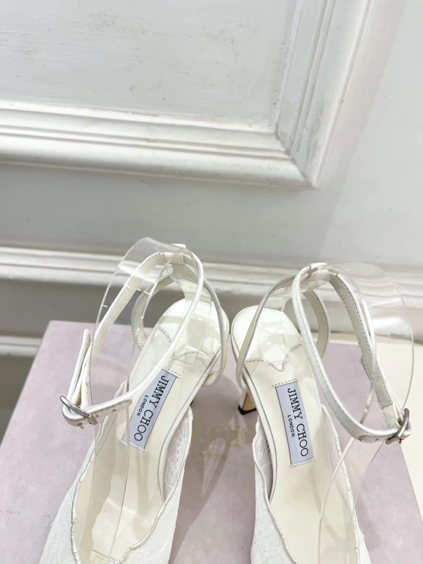 Jimmy Choo 2026 Faiz 90mm Pump White Lace Leather