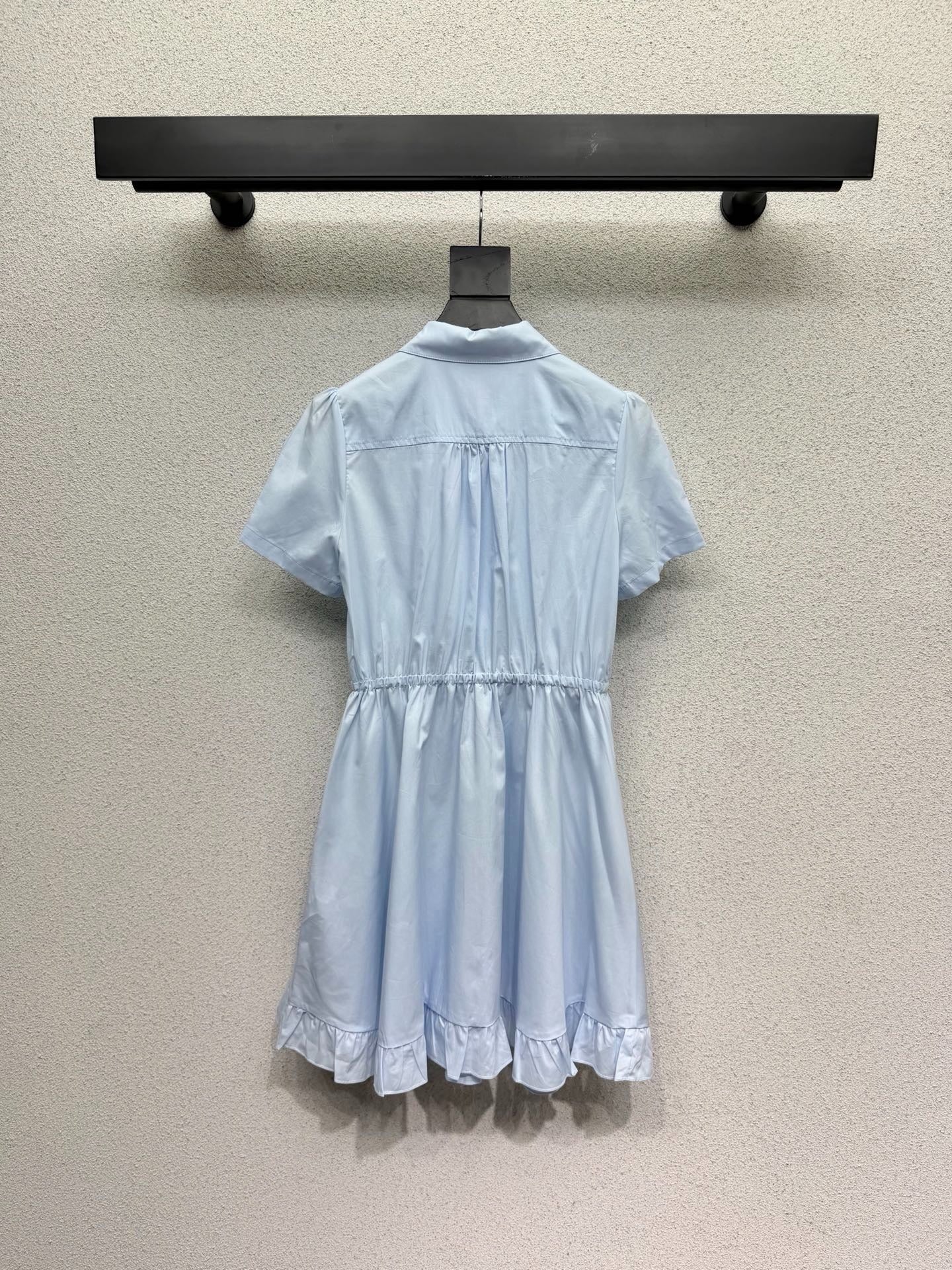 Dior 2026 Short-Sleeve Dress with Bee Blue Cotton 366718