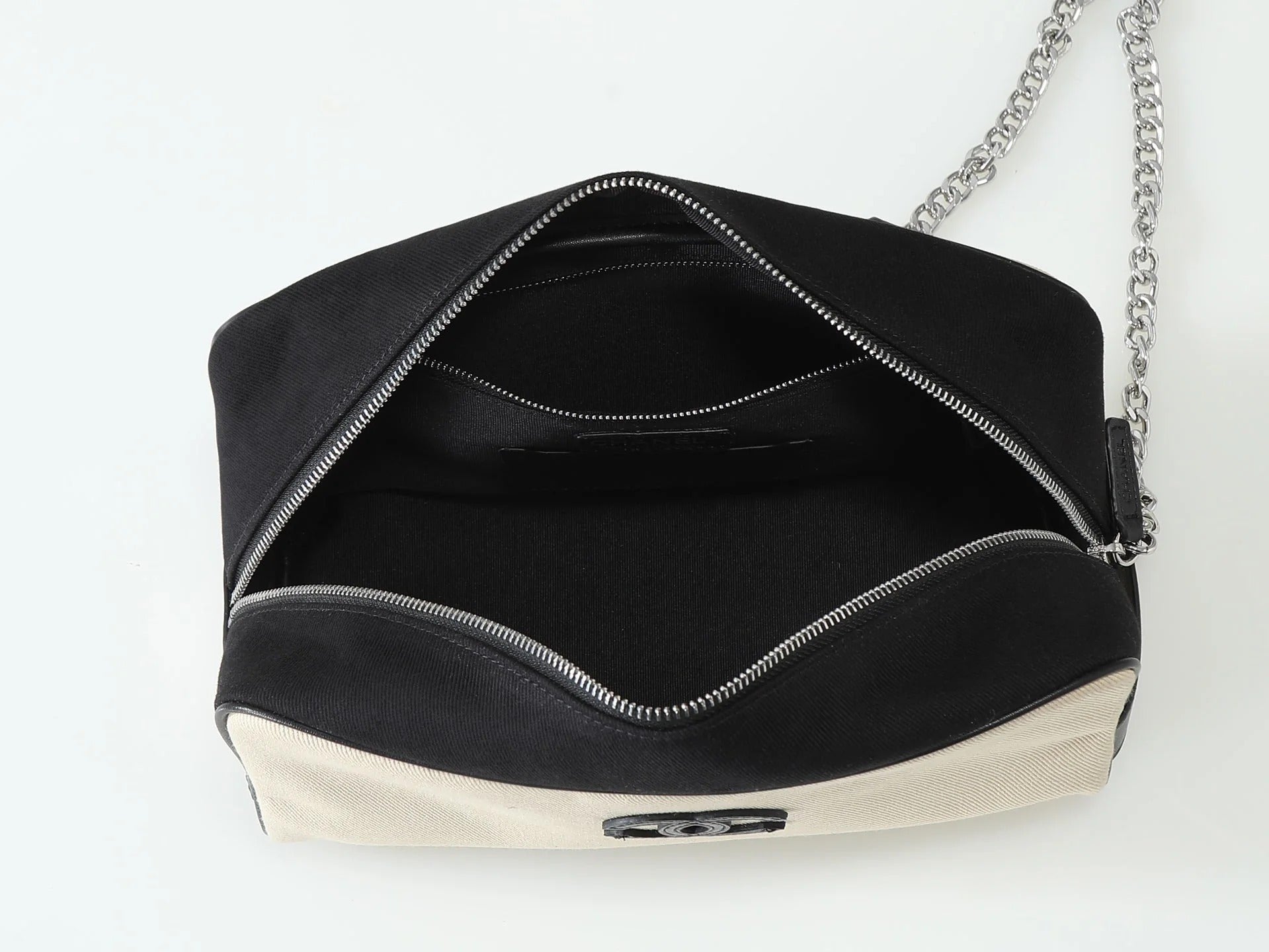 Chanel 2026 Large Zippered Pouch 29cm Canvas Leather