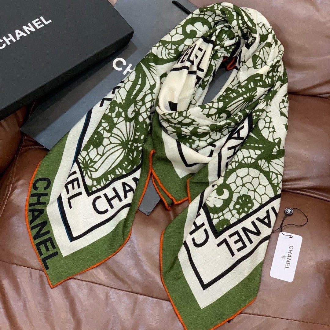 Chanel 26s Scarf 140 In Cashmere Silk 306133