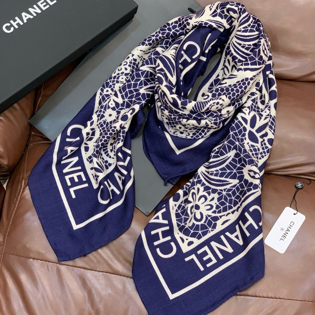 Chanel 26s Scarf 140 In Cashmere Silk 306138