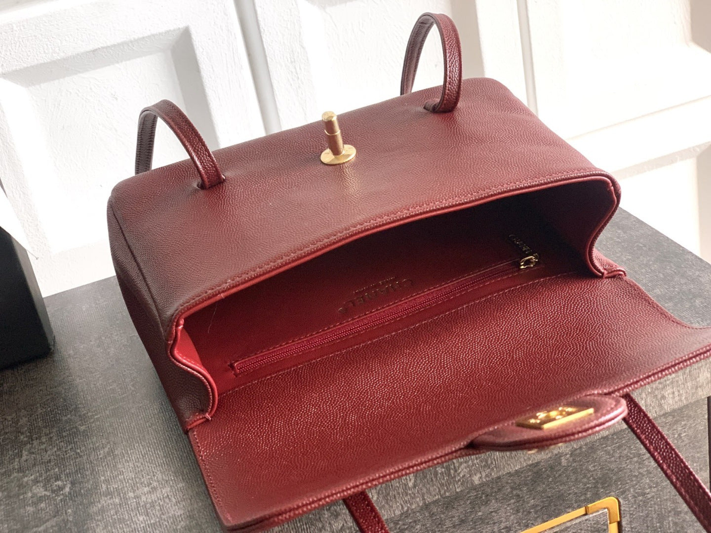 CC 26s Preppy Coco Bag 22cm Burugndy Caviar Leather GHW