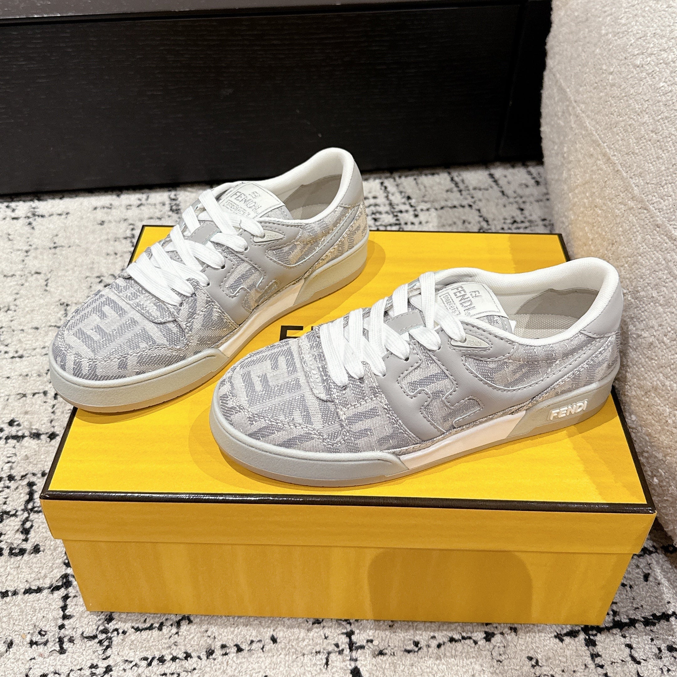 Fendi Match Trainers Grey Denim 679608